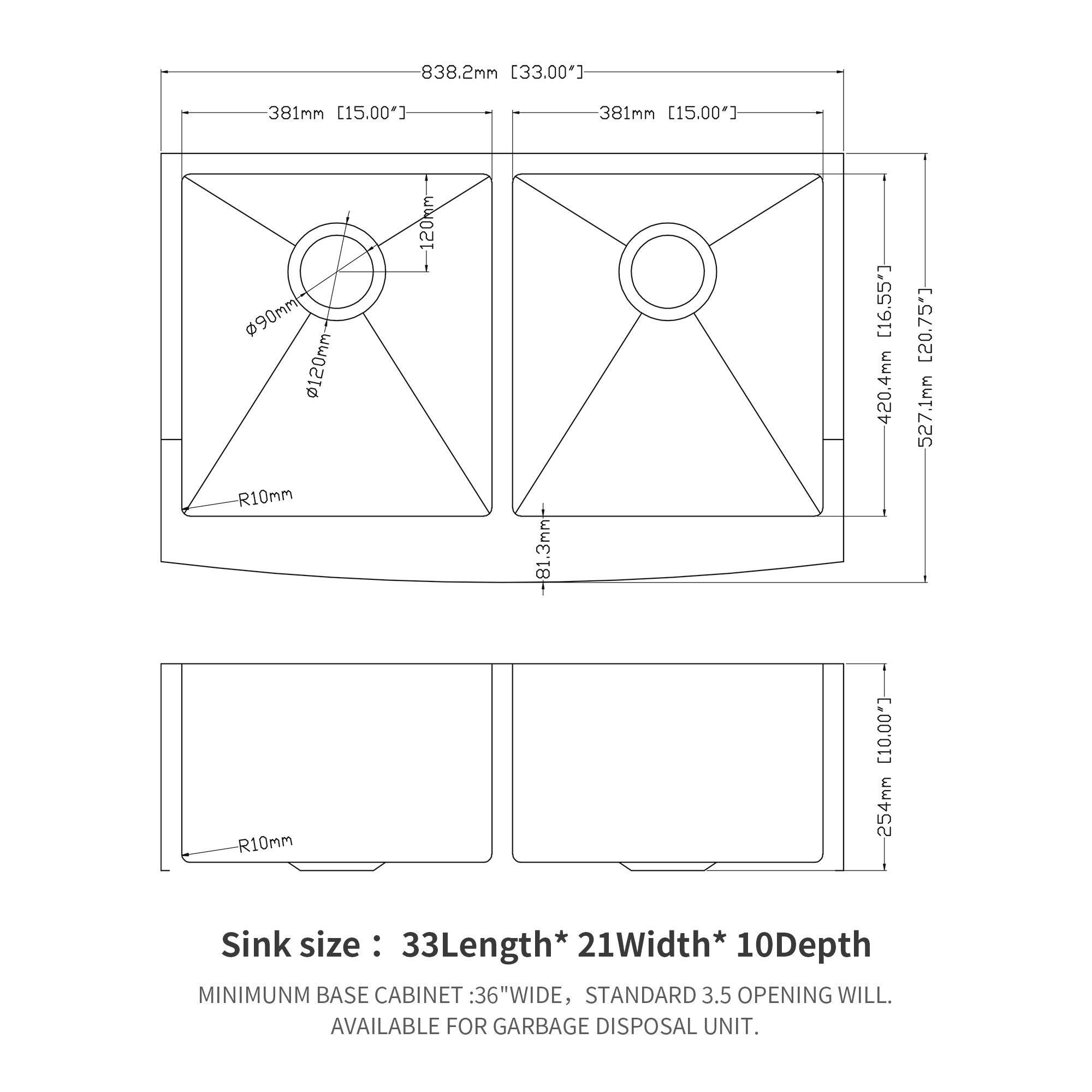 Lordear H-LA3321R2-55 Kitchen-Sinks - View #6