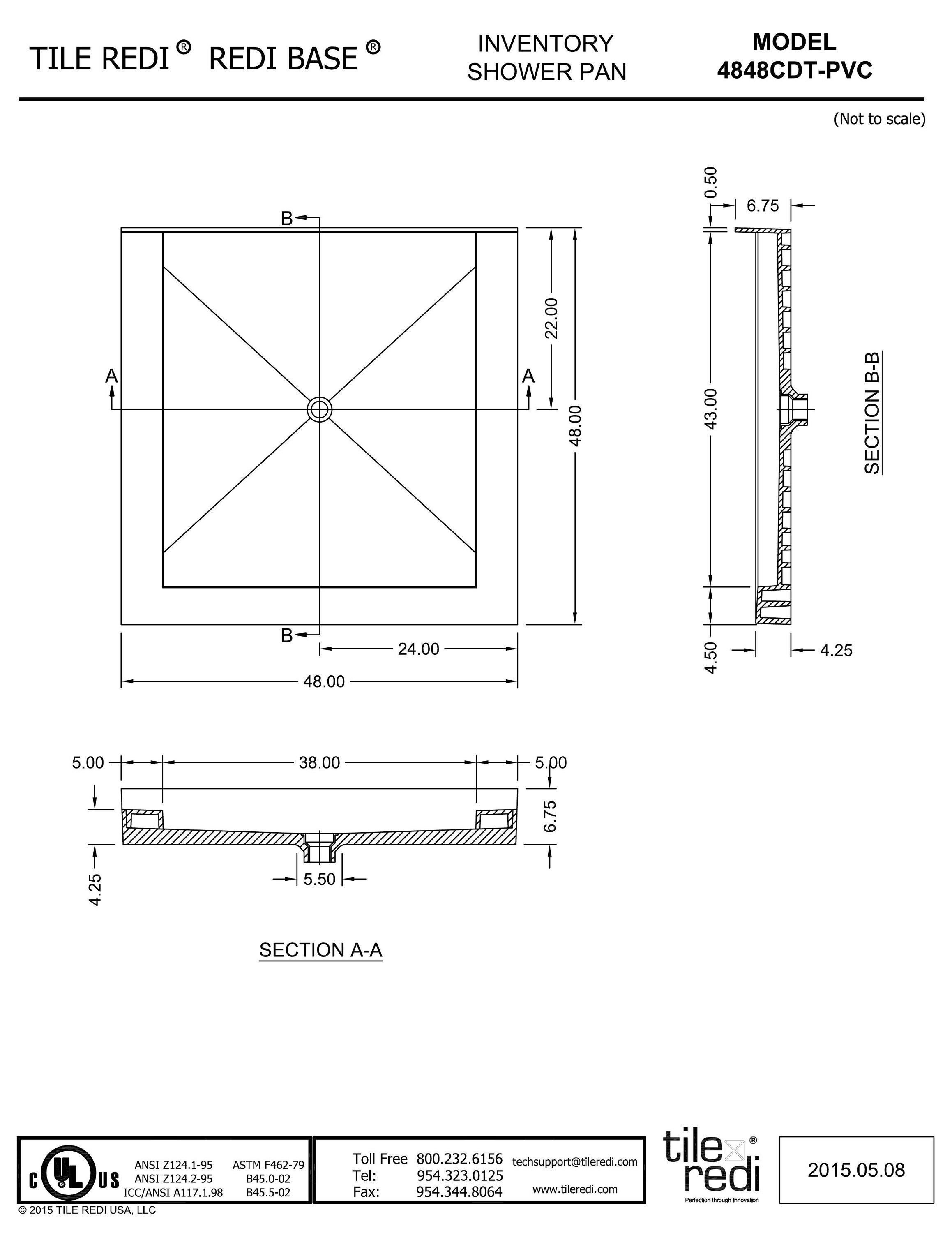 Tile Redi 4848CDT-PVC Shower-Floors - View #8