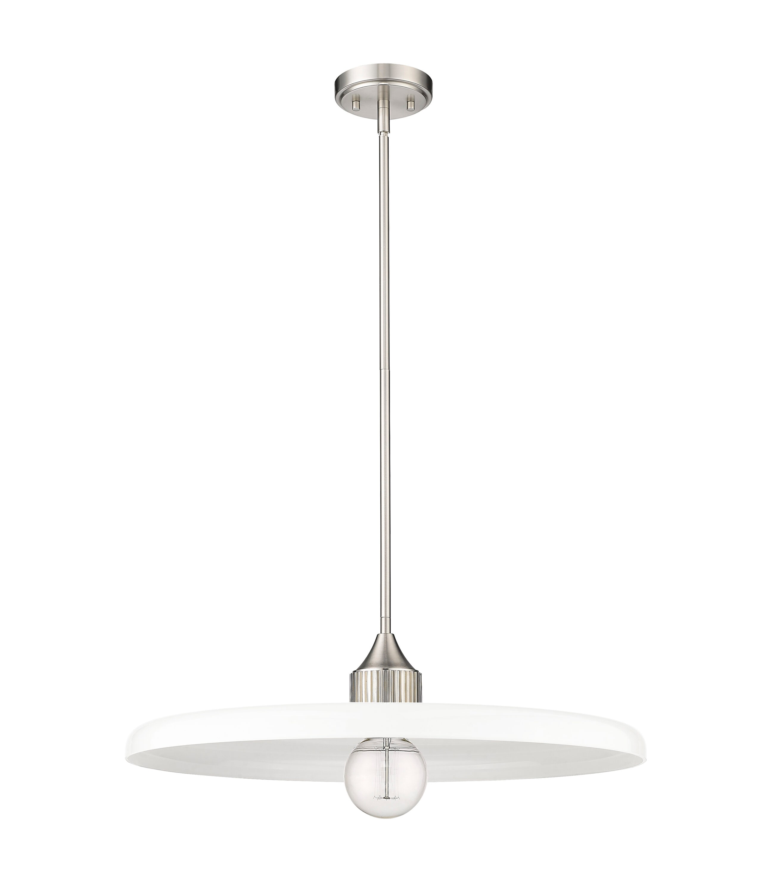 Paloma Brushed Nickel 24" LED Glass Indoor/Outdoor Pendant Light