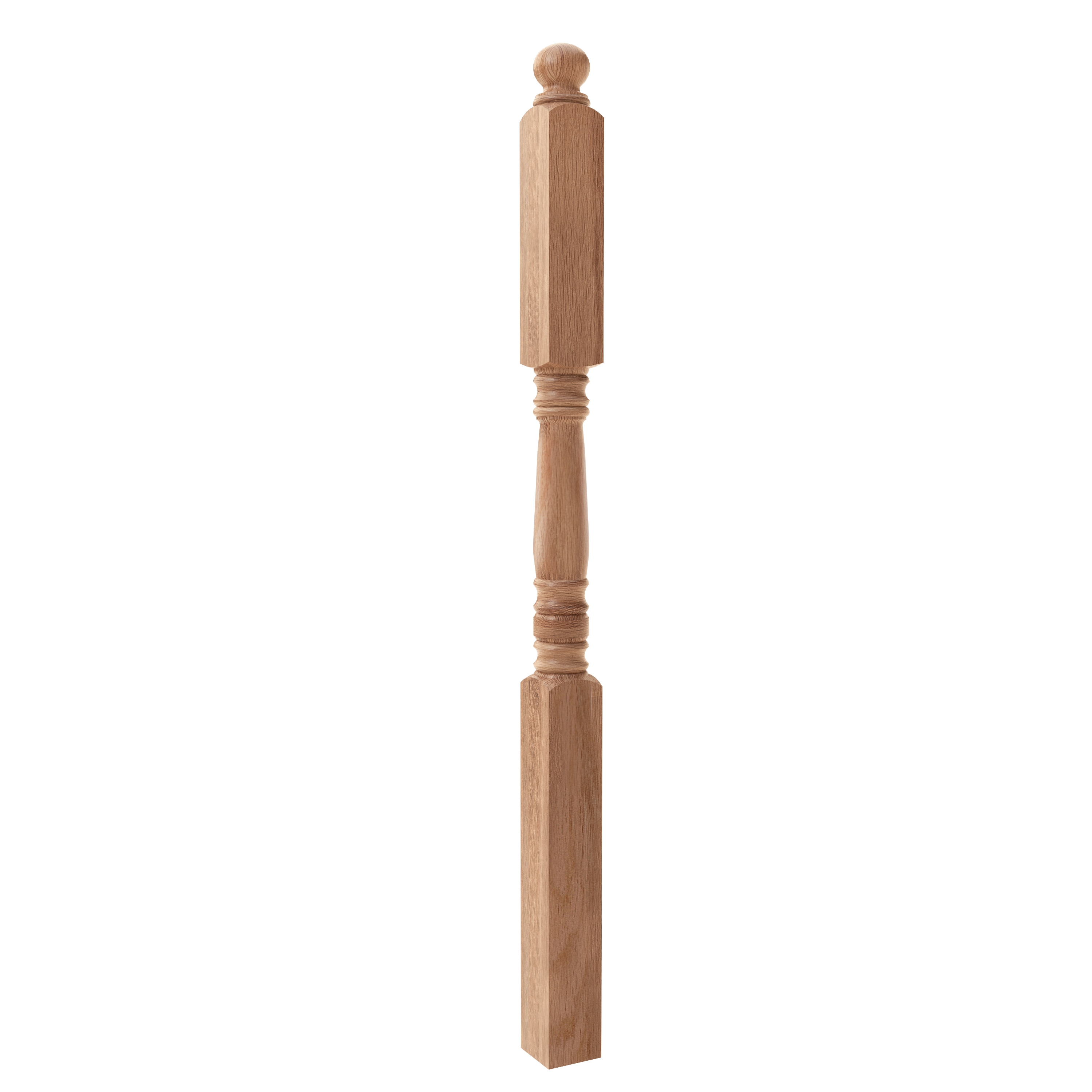 Crown Heritage Hampton 3.5-in x 58-in Unfinished Red oak Intermediate Stair Newel Post #4414508