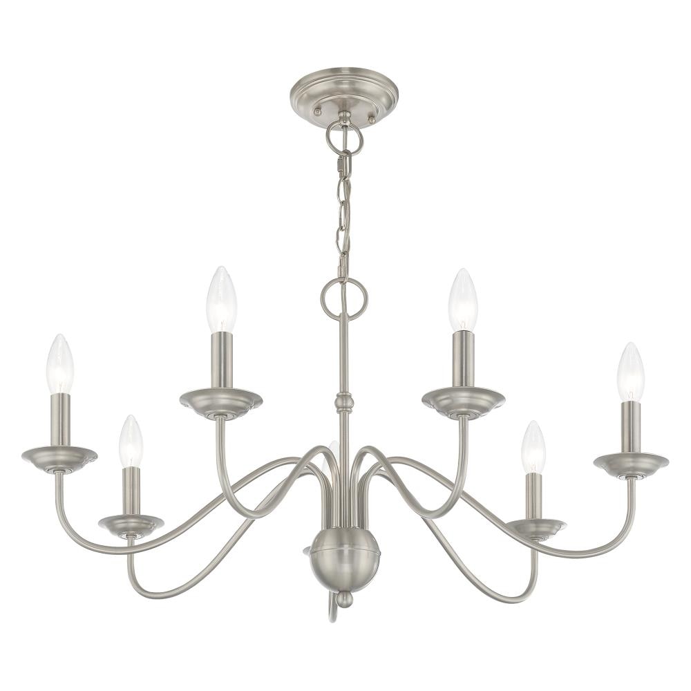 Elegant Windsor Brushed Nickel 7-Light Plug-in Chandelier