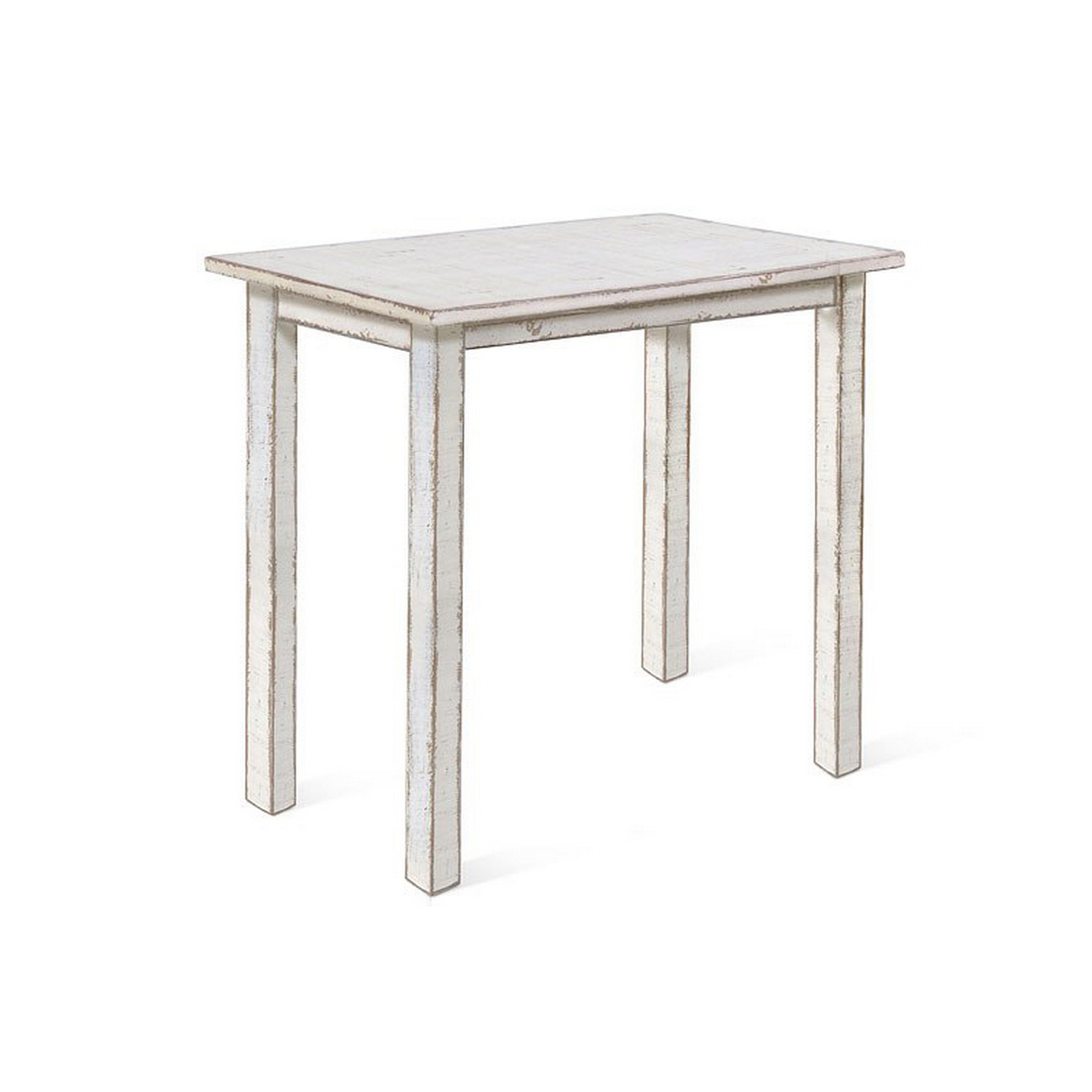 Benzara Rena 1Bottle Wood White Sand Bar Table