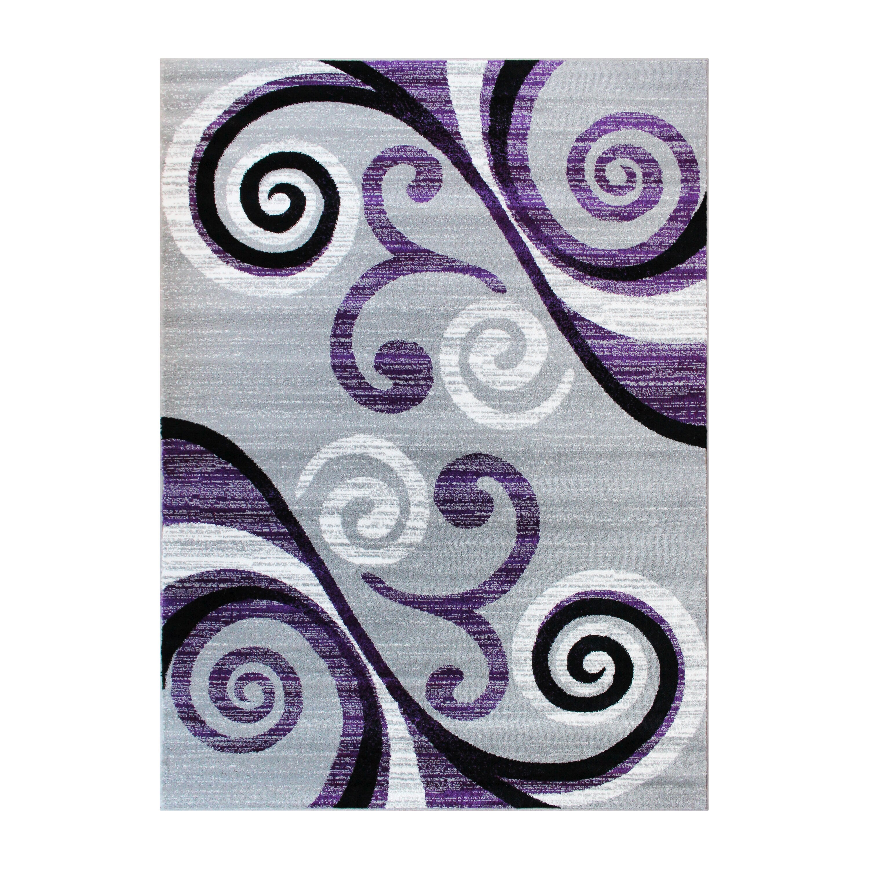 Art Deco Industrial Rug Multi-Color Flowing Swirls Abstract Carpet