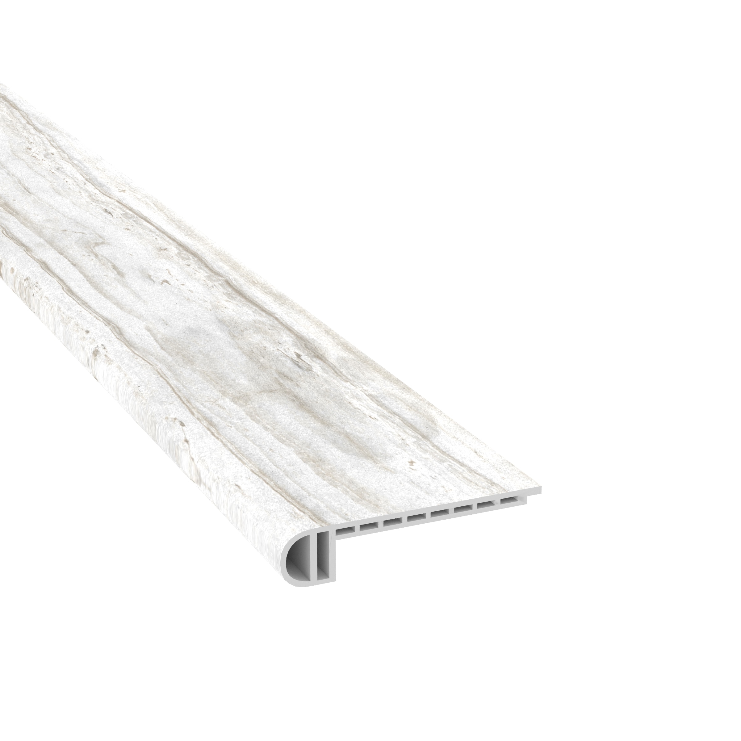 CALI 7701000320 Shorebreak 2.07-in x 72.83-in x 0.75-in Salt Point Travertine Prefinished Vinyl Flush Stair Nosing