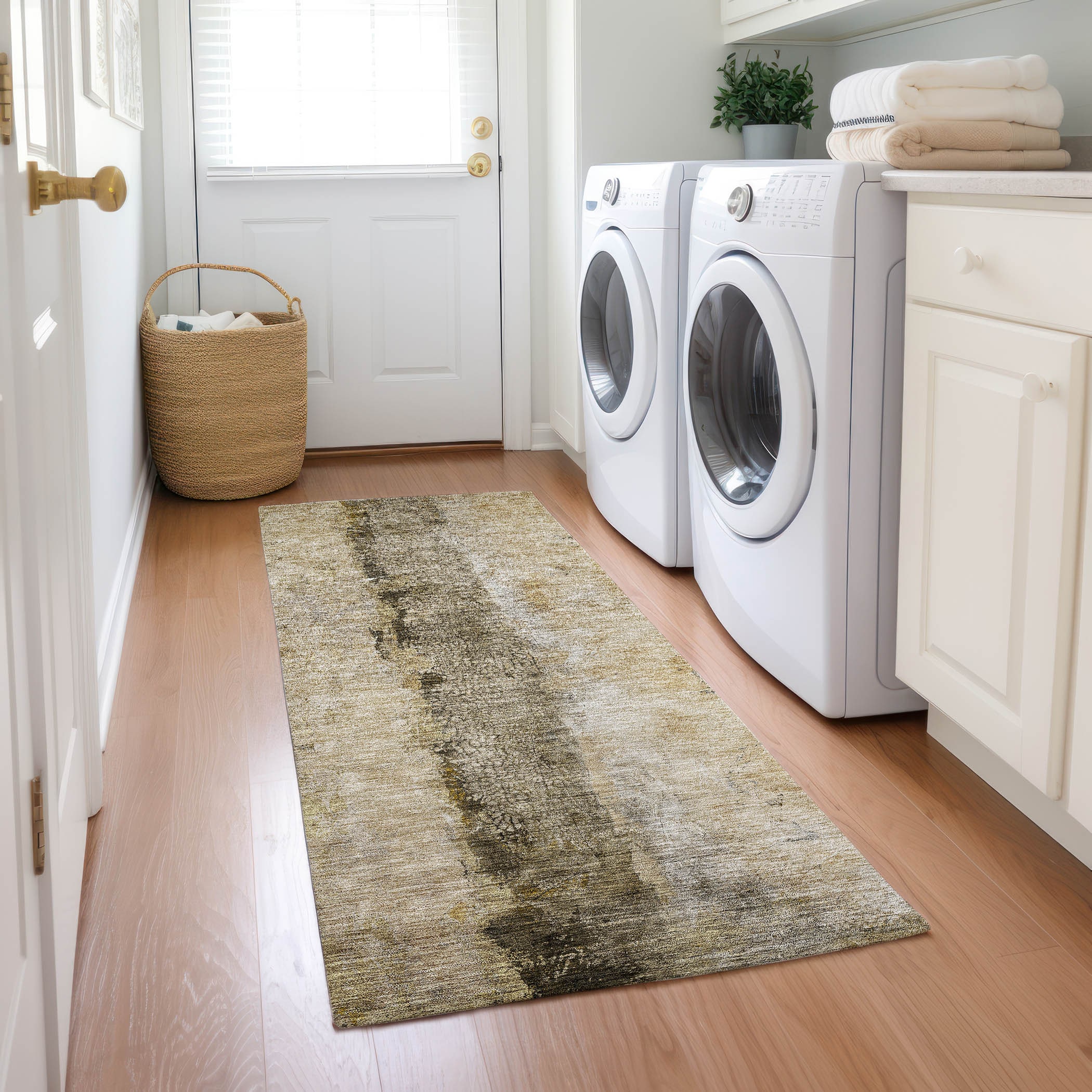 Addison Rugs ACN605BR2X8 Chantille ACN605BR 2 x 7 (ft) Polyester Brown Rectangular Indoor/Outdoor Abstract Machine washable Runner rug