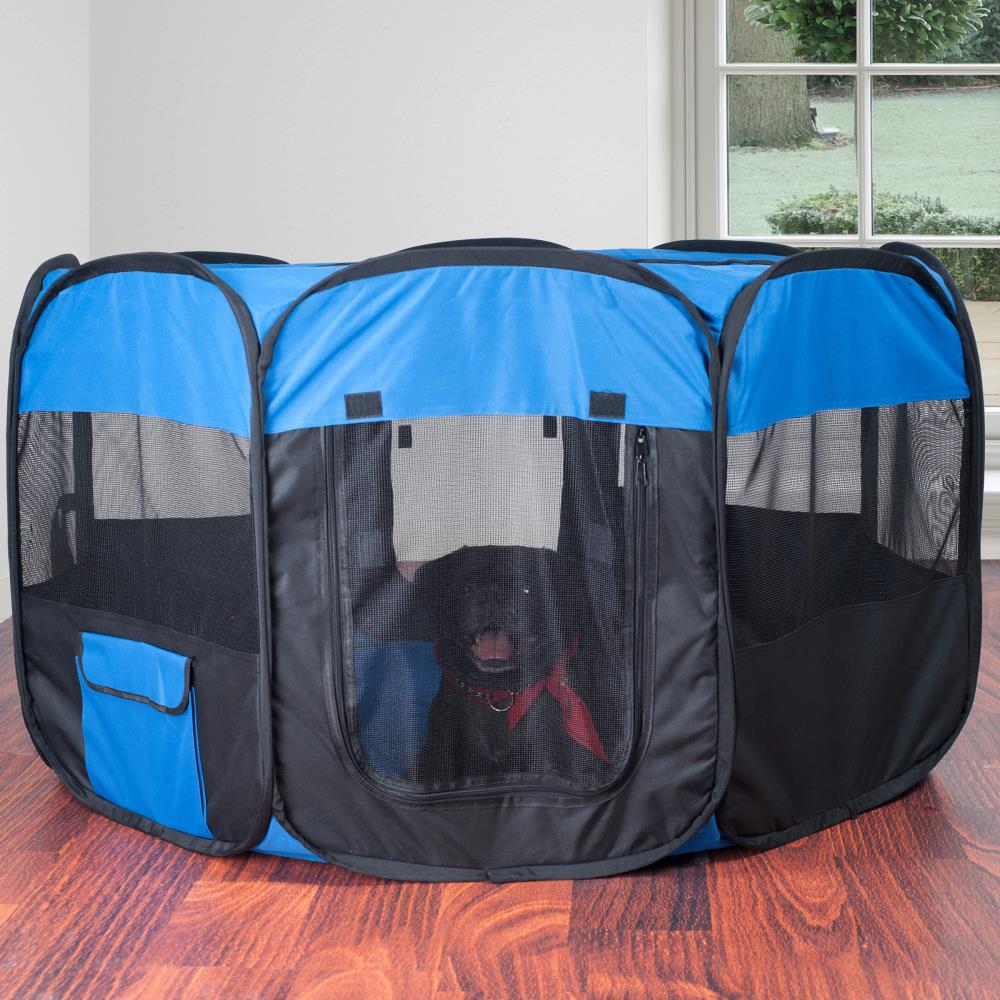 PETMAKER Pet Pens 15-Inches x Blue Plastic Indoor/Outdoor Playpen