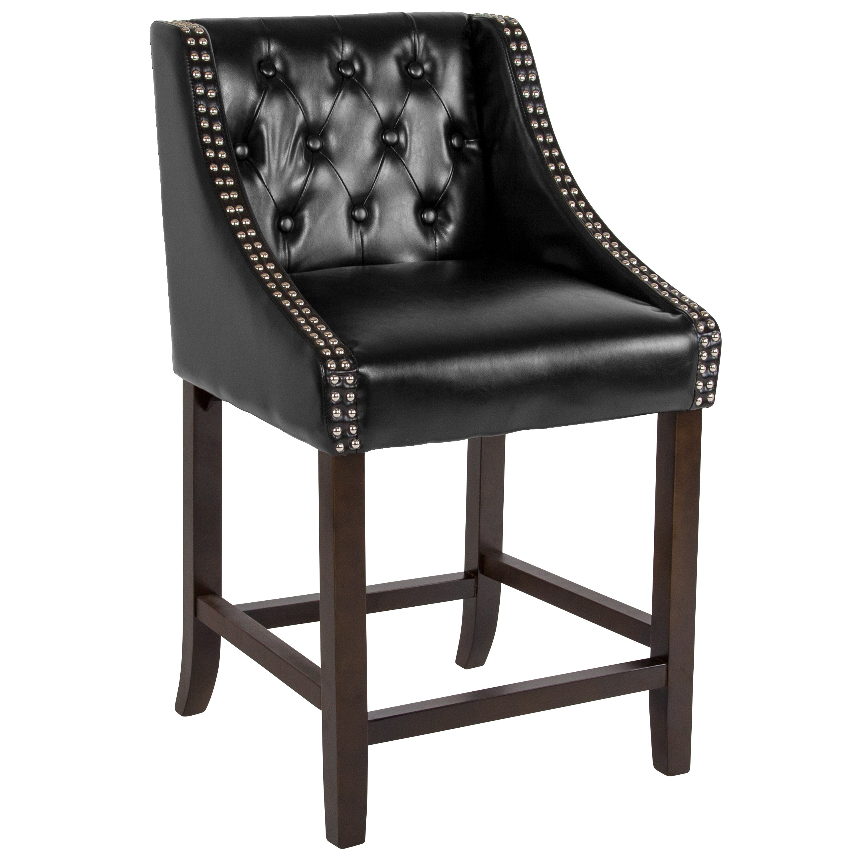 Upholstered Bar Stool In The Stools, Black Leather Counter Height Chairs