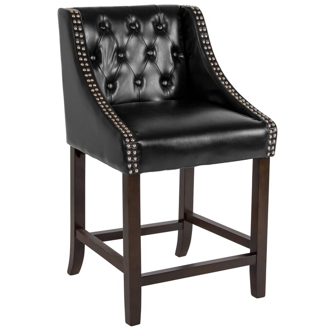 Upholstered Bar Stool In The Stools, Black Leather Counter Height Bar Stools