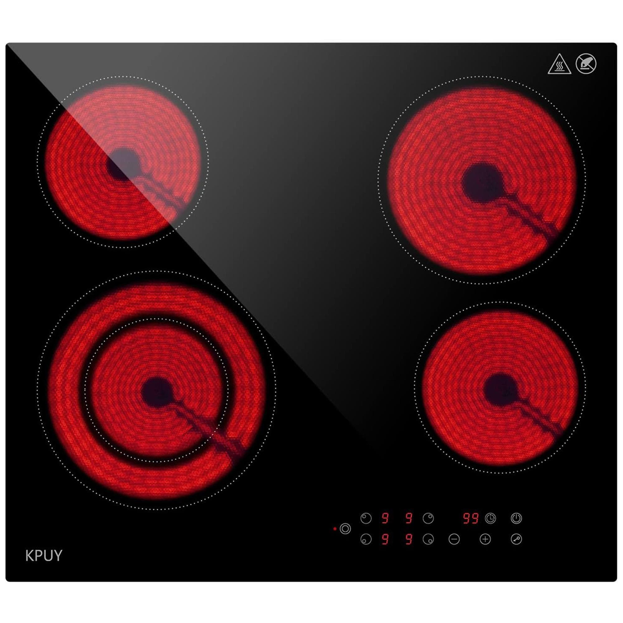 Maocao Hoom JLP146365 24-in 4 burners Smooth Surface (Radiant) Black Electric Cooktop