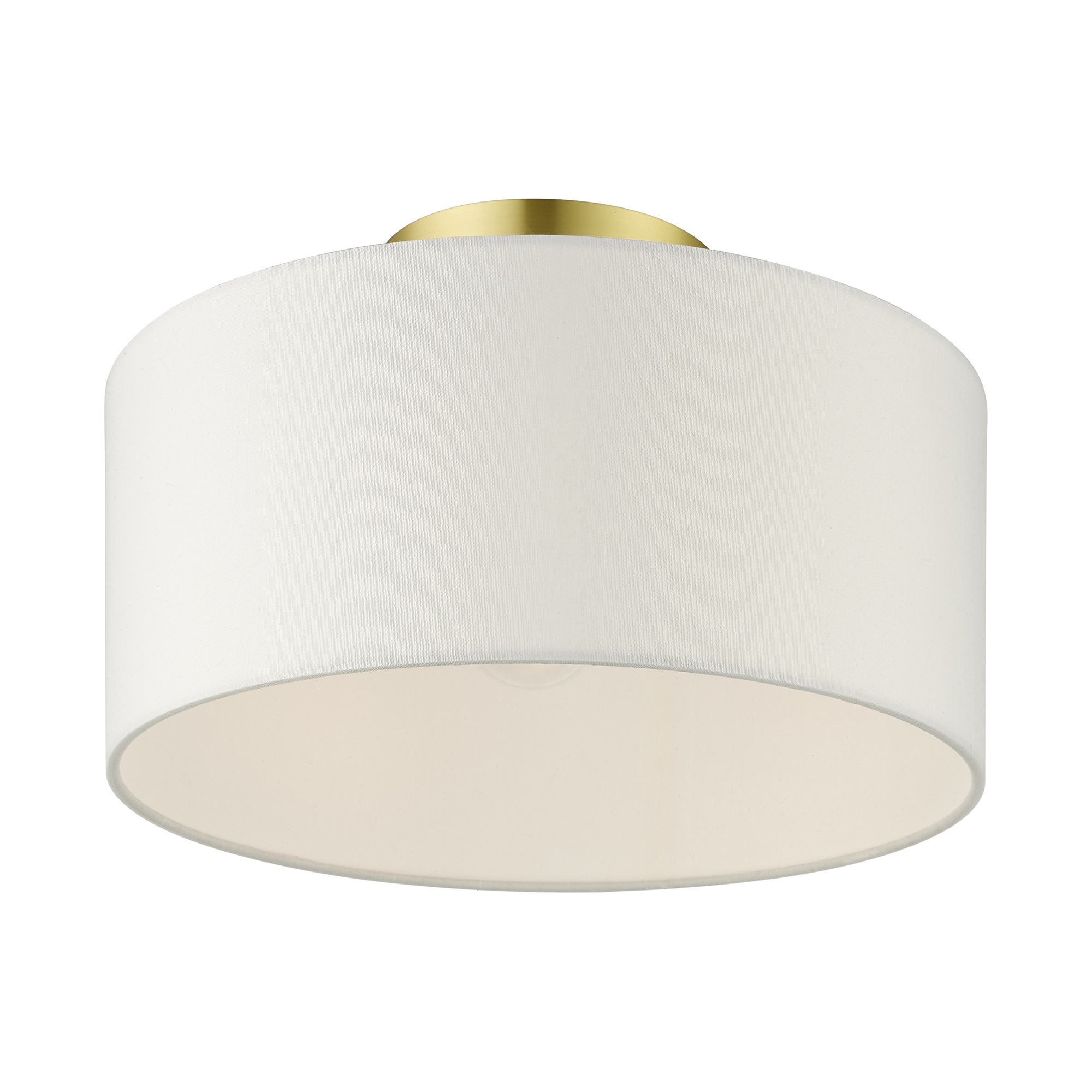 Meridian Satin Brass 13" Drum LED Semi-Flush Mount