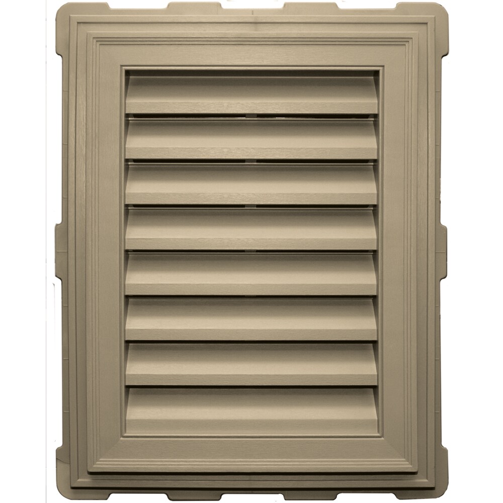 18-in x 24-in Light Almond Rectangle Vinyl Gable Louver Vent in White | - Builders Edge 120071824013