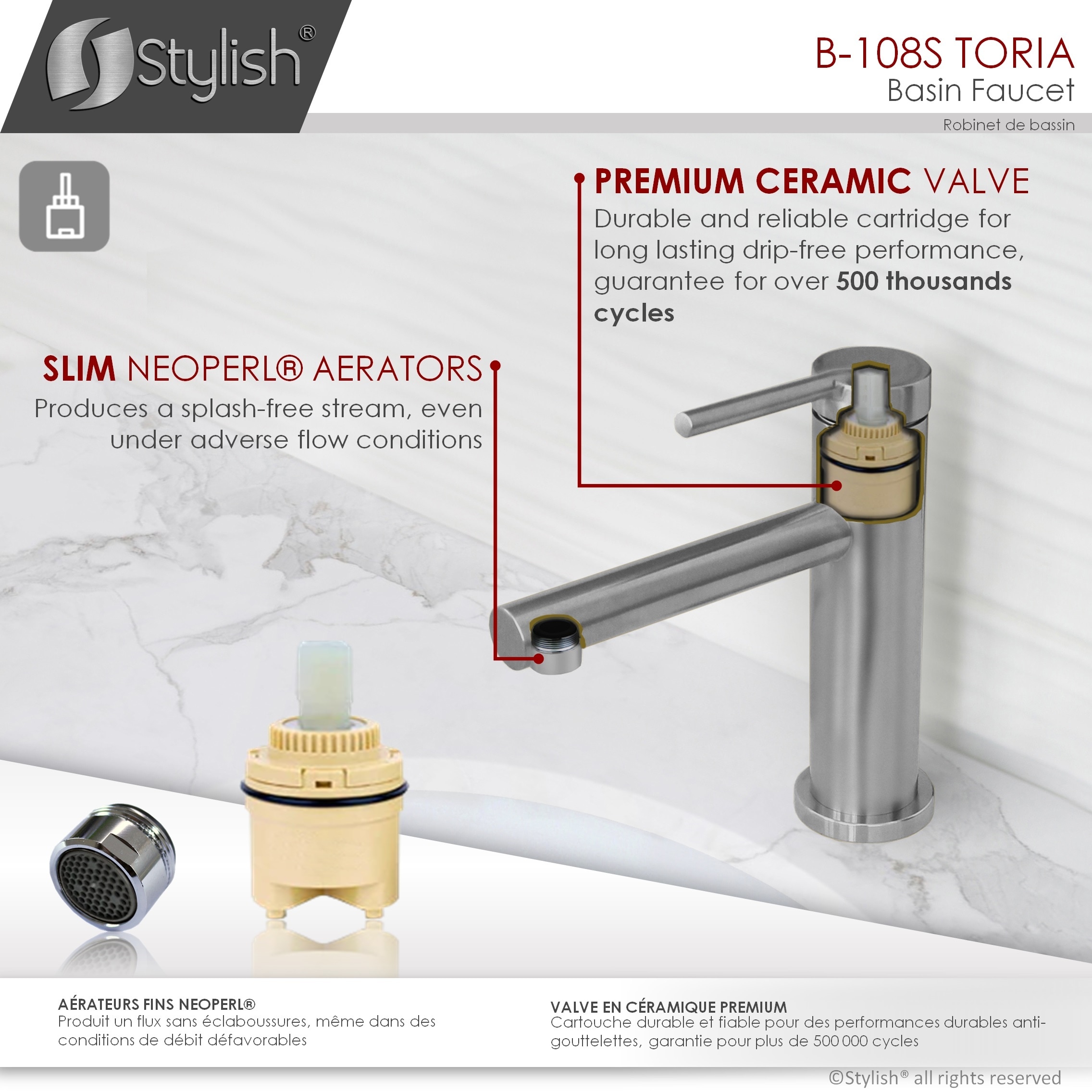 Stylish B-108S Lavatory-Faucets - View #5