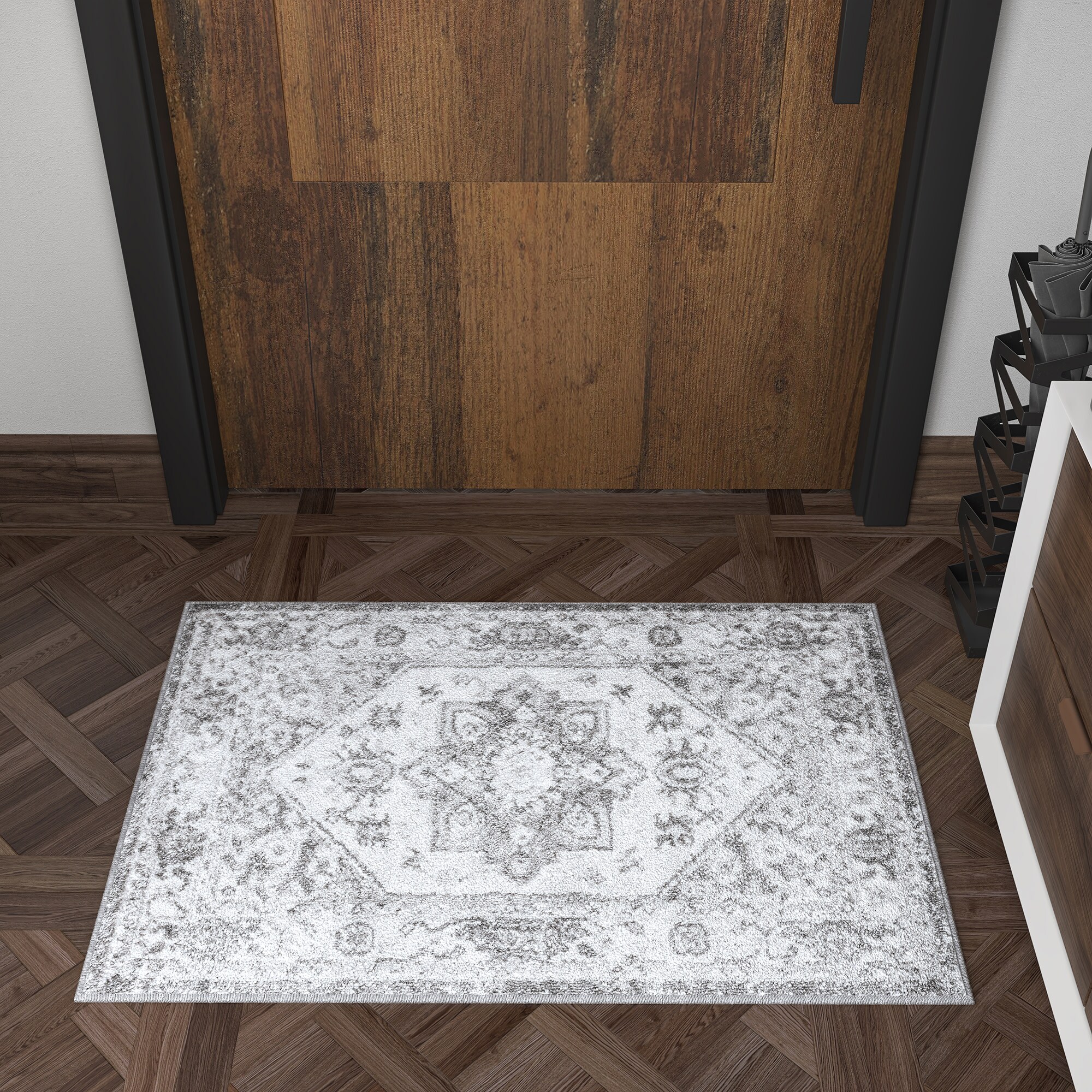 Tayse NEX2200 2X3 Nexus 2 x 3 (ft) Loomed Polypropylene Gray Rectangular Indoor Throw rug