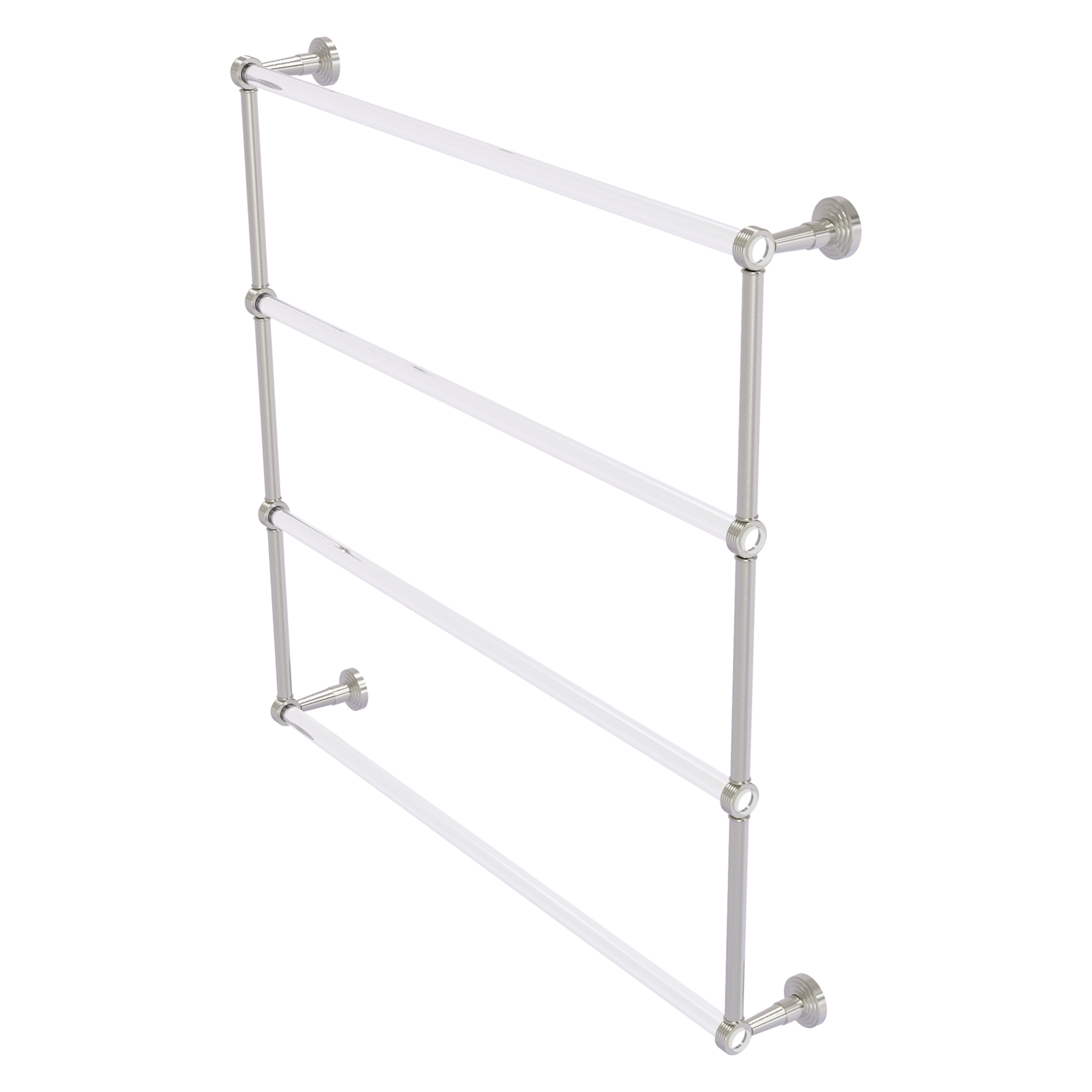Allied Brass PB-28G-36-SN Pacific Beach 36-in double Satin Nickel Wall mount 4-tier Towel Bar