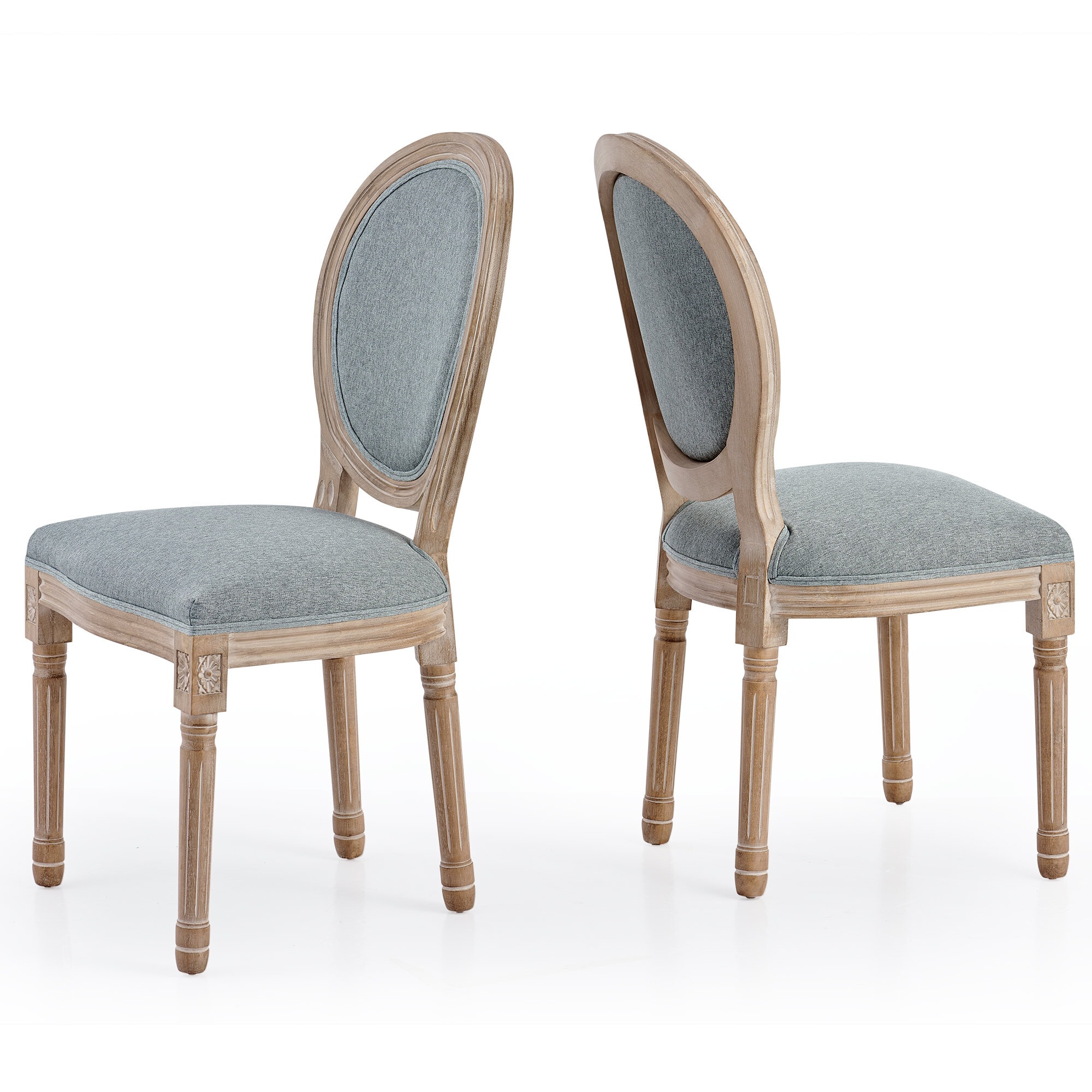 2Pcs French Dining Chairs Kitchen Chair Upholstered King Louis Back Side  Chair