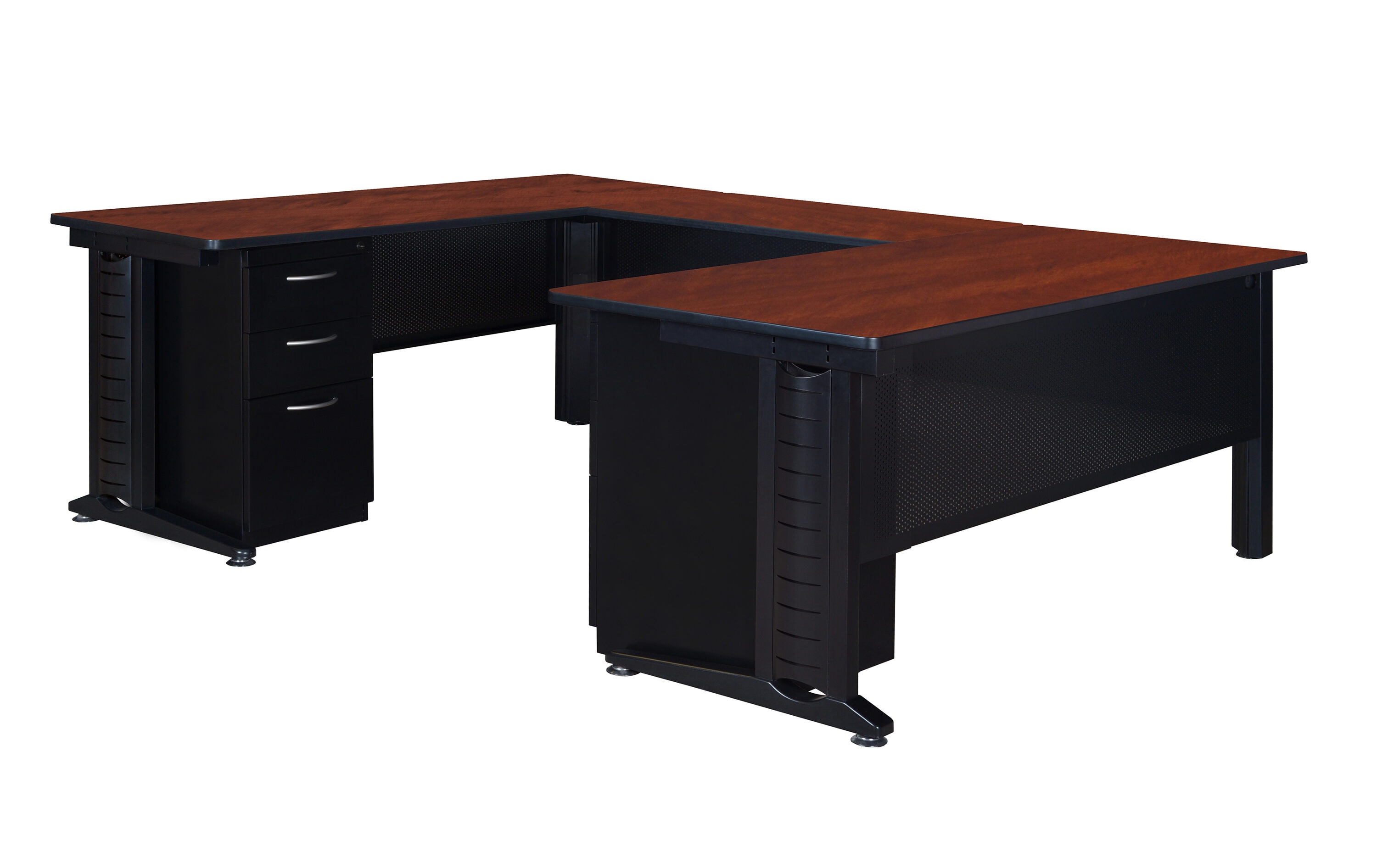 Regency MUD723042CH Fusion 96-Inches Red Modern/Contemporary U-shaped desk