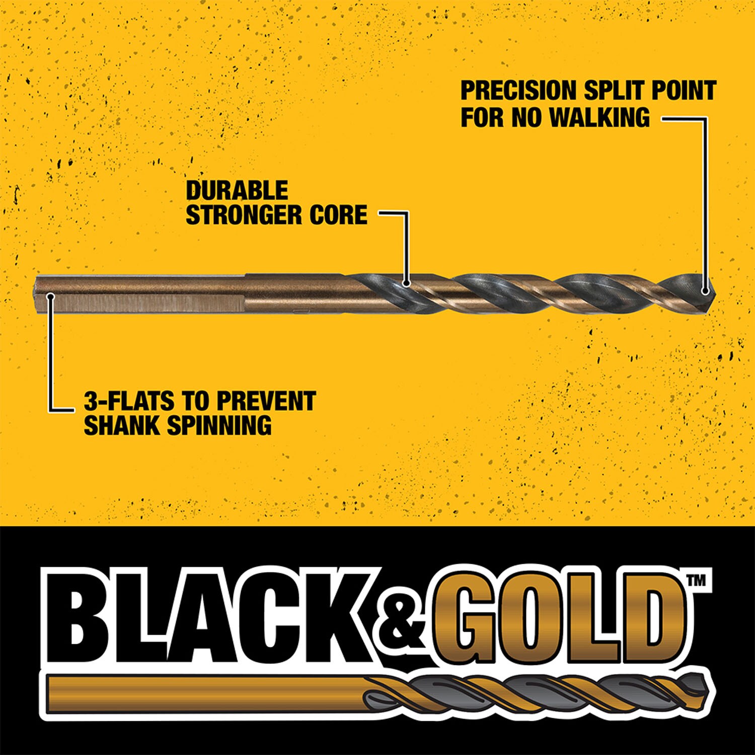 DEWALT 14-Piece Assorted Black and Gold Coated HSS Jobber Length Twist Drill Bit Set