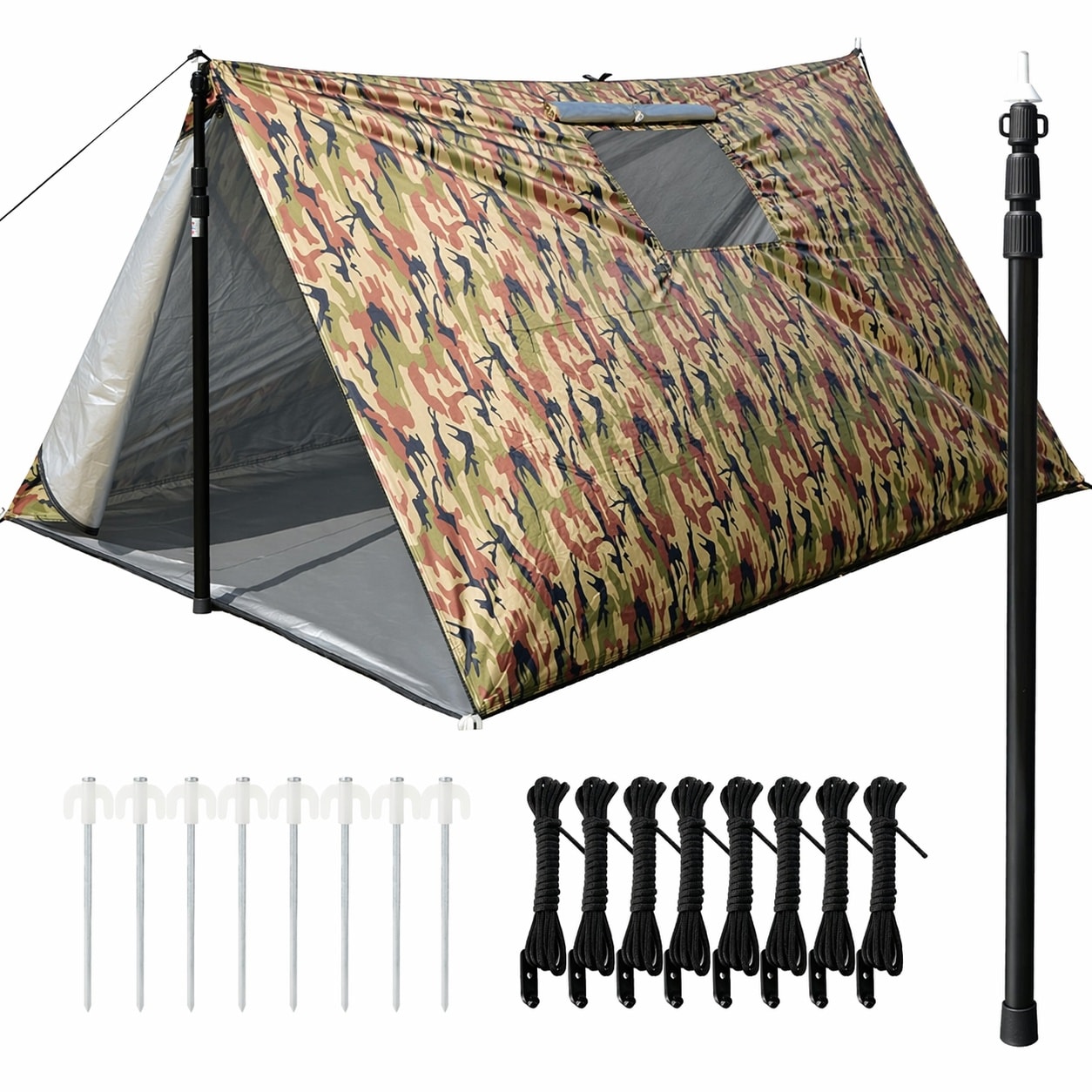 Aoibox  Extra Large Zipper Reusable Survival Shelter Tent Adjustable Thermal Waterproof Bugout with Paracord