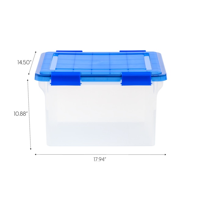 IRIS USA 14.5 Quart Plastic Storage Bin Tote Organizing Container with  Latching Lid, Stackable and Nestable, Clear, 4 Pack 