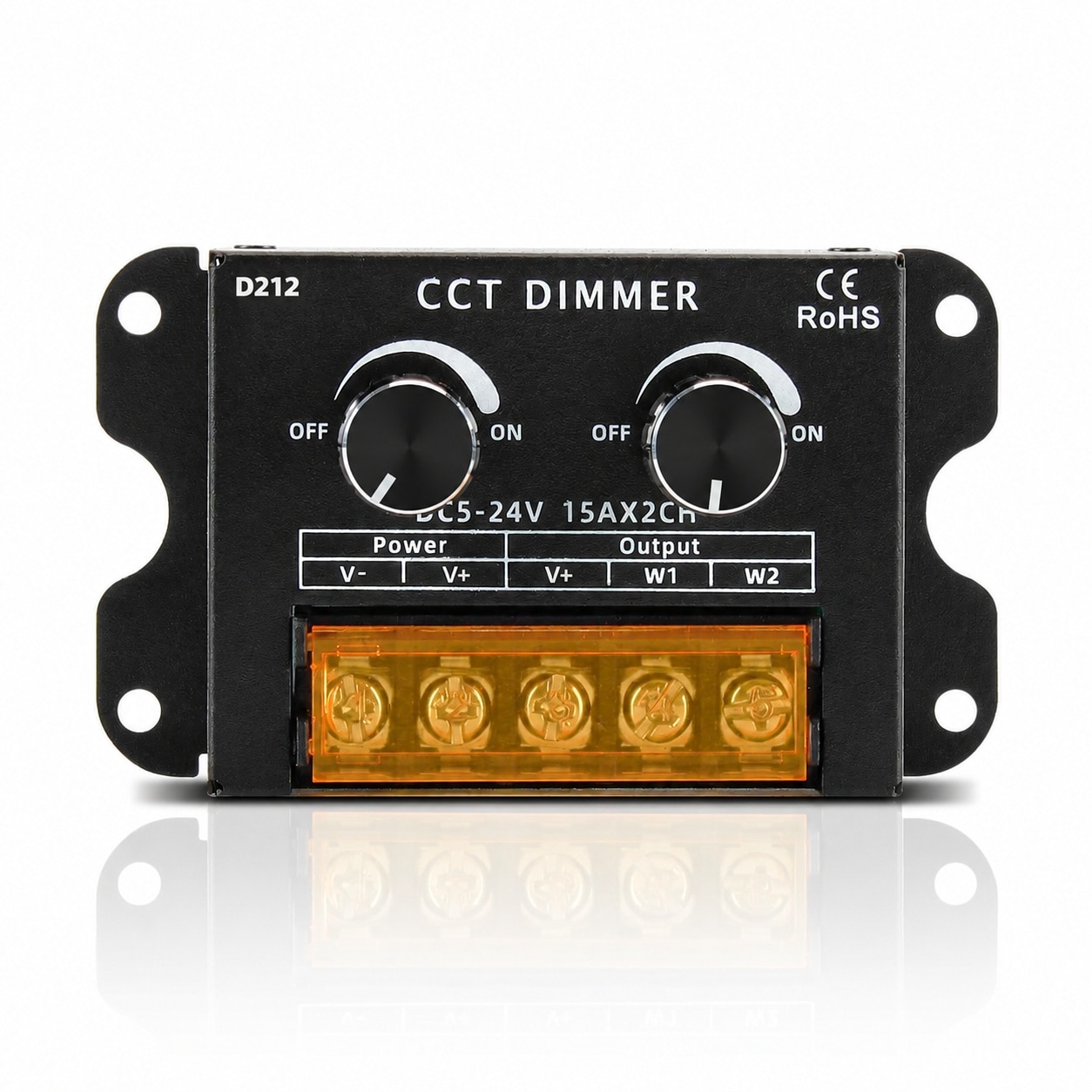 KHKFY  Single Channel LED Dimmer DC 5V to 24V 30A PWM Controller Dual Color Temperature Adjustable Brightness for Light Strips Manual Knob Control