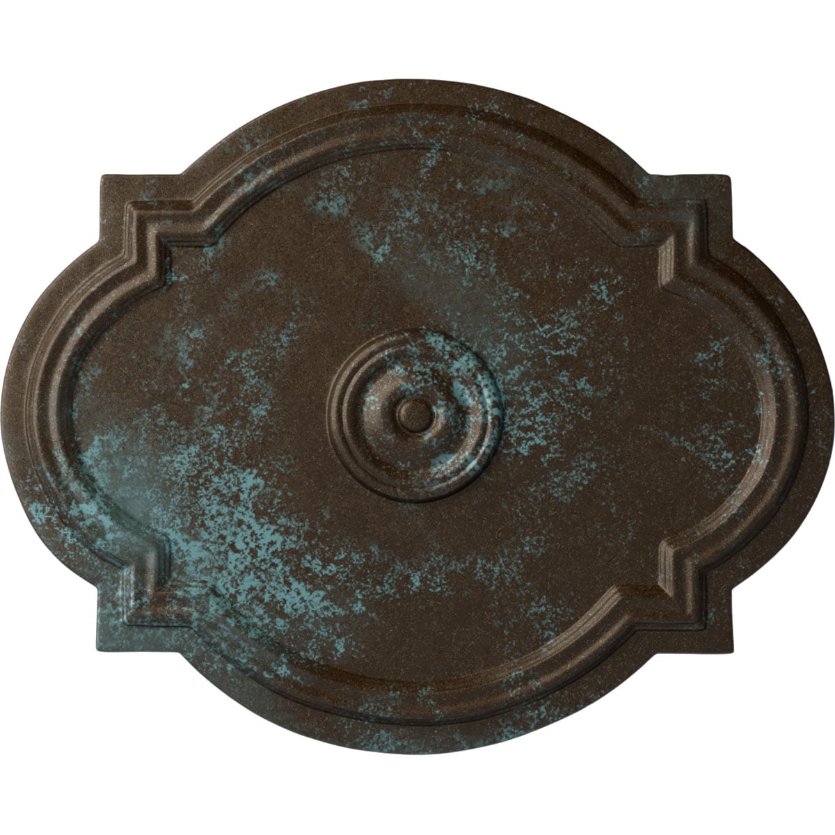 Ekena Millwork CM21WABBS Waltz 17.375-in W x 21.25-in L Painted Bronze Blue Patina Polyurethane Whole Ceiling Medallion