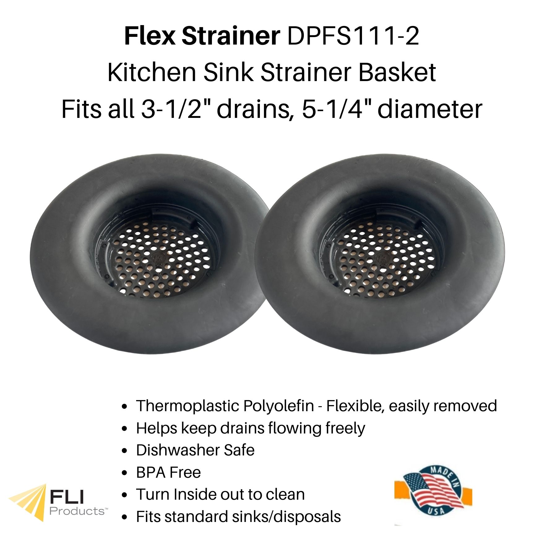 Flex Strainer 3.5-in Black Rubber Rust Resistant Strainer Basket ...