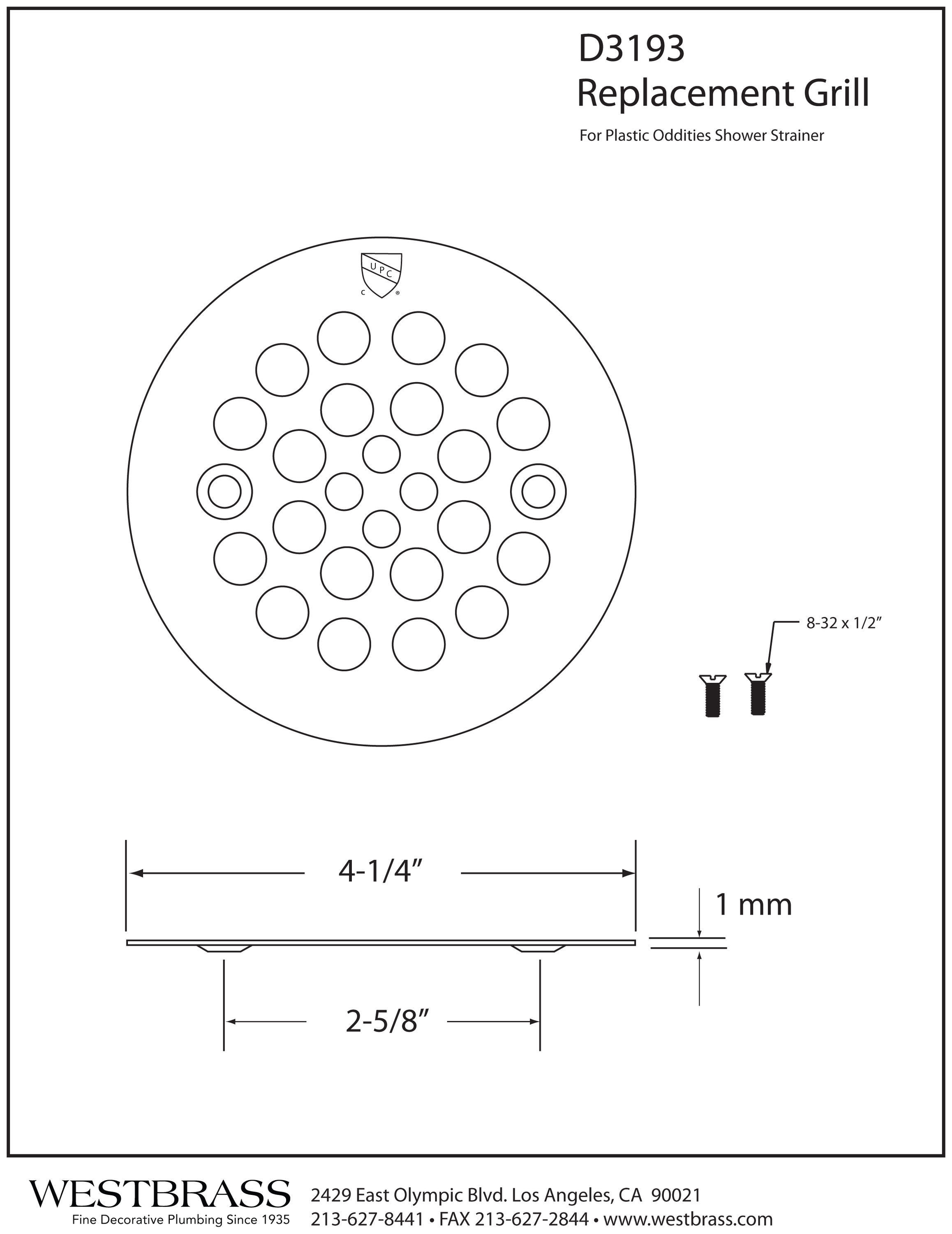 Artiwell 4-1/4“ Shower Strainer Drain Trim Set, Screw-in Shower Strainer  Drain Cover, Plastic-Oddities Style Replacement Strainer Grid,Machine 
