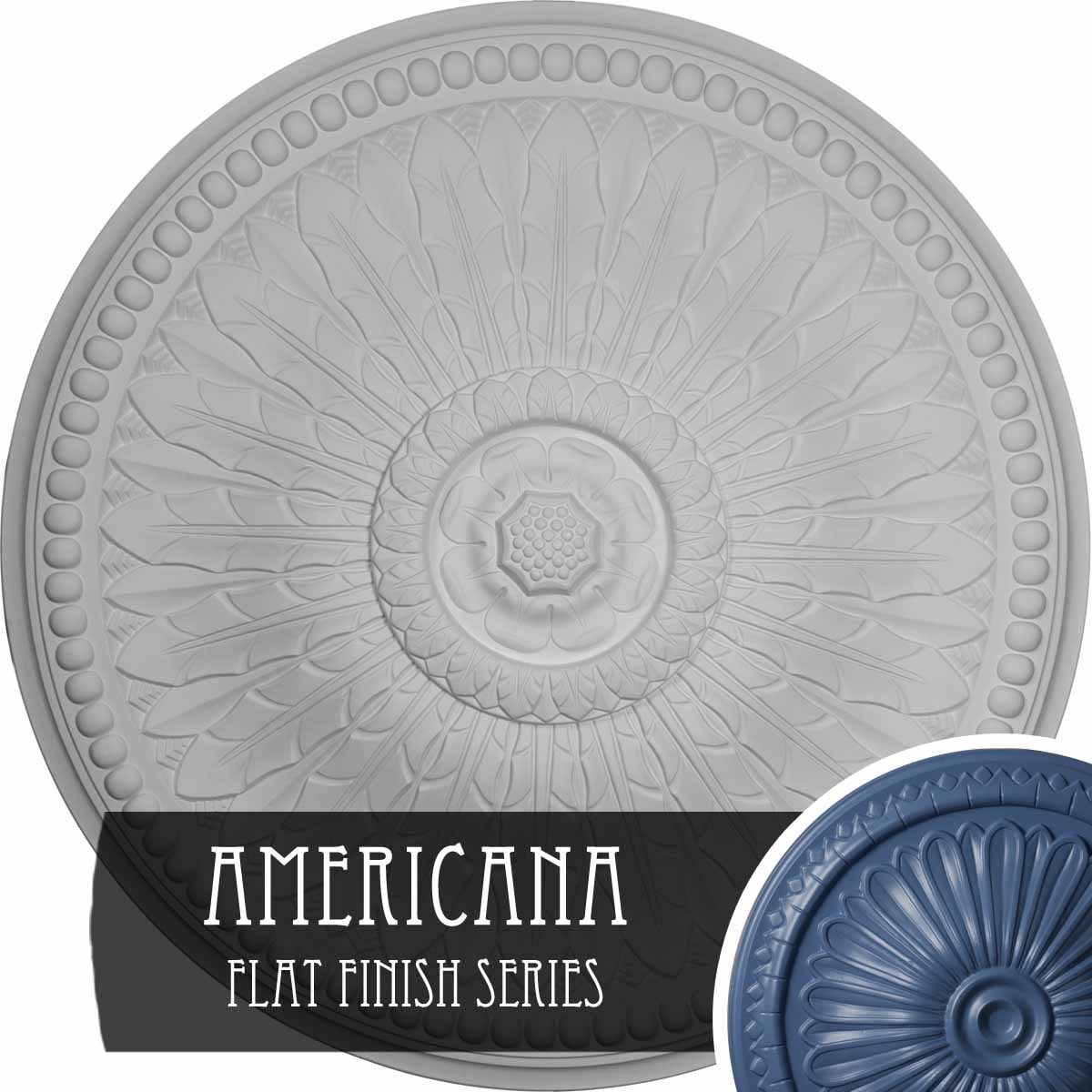 Ekena Millwork CM42SPAMF Springtime 42.5-in W x 42.5-in L Painted Americana Polyurethane Whole Ceiling Medallion