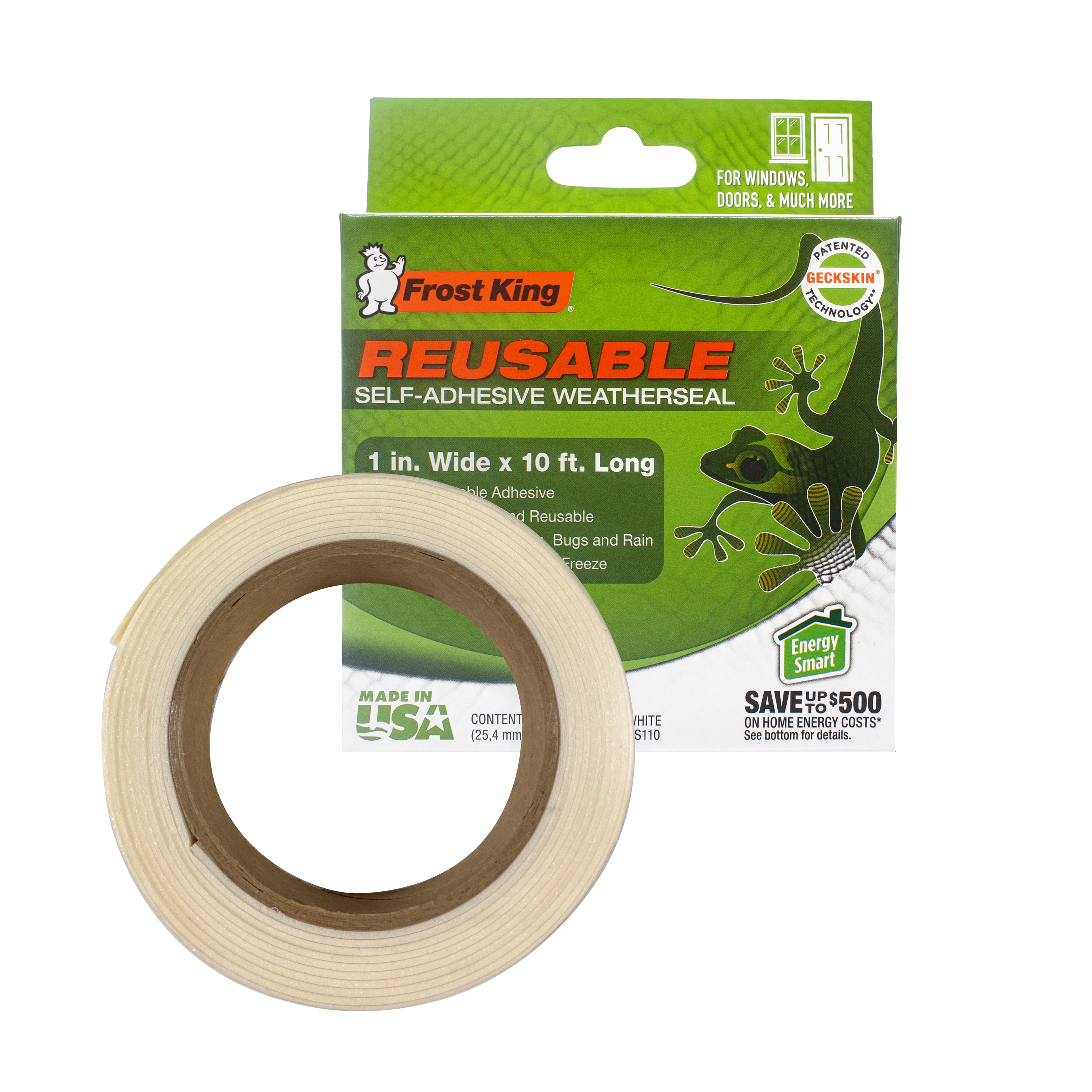 Frost King GS110 10-ft x 1-in x 1/8-in White Rubber Door Weatherstrip
