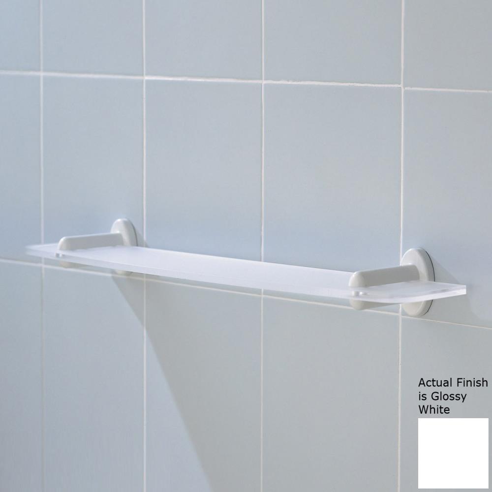 Ponte Giulio USA Glossy White 1-Tier Wall Mount Bathroom Shelf