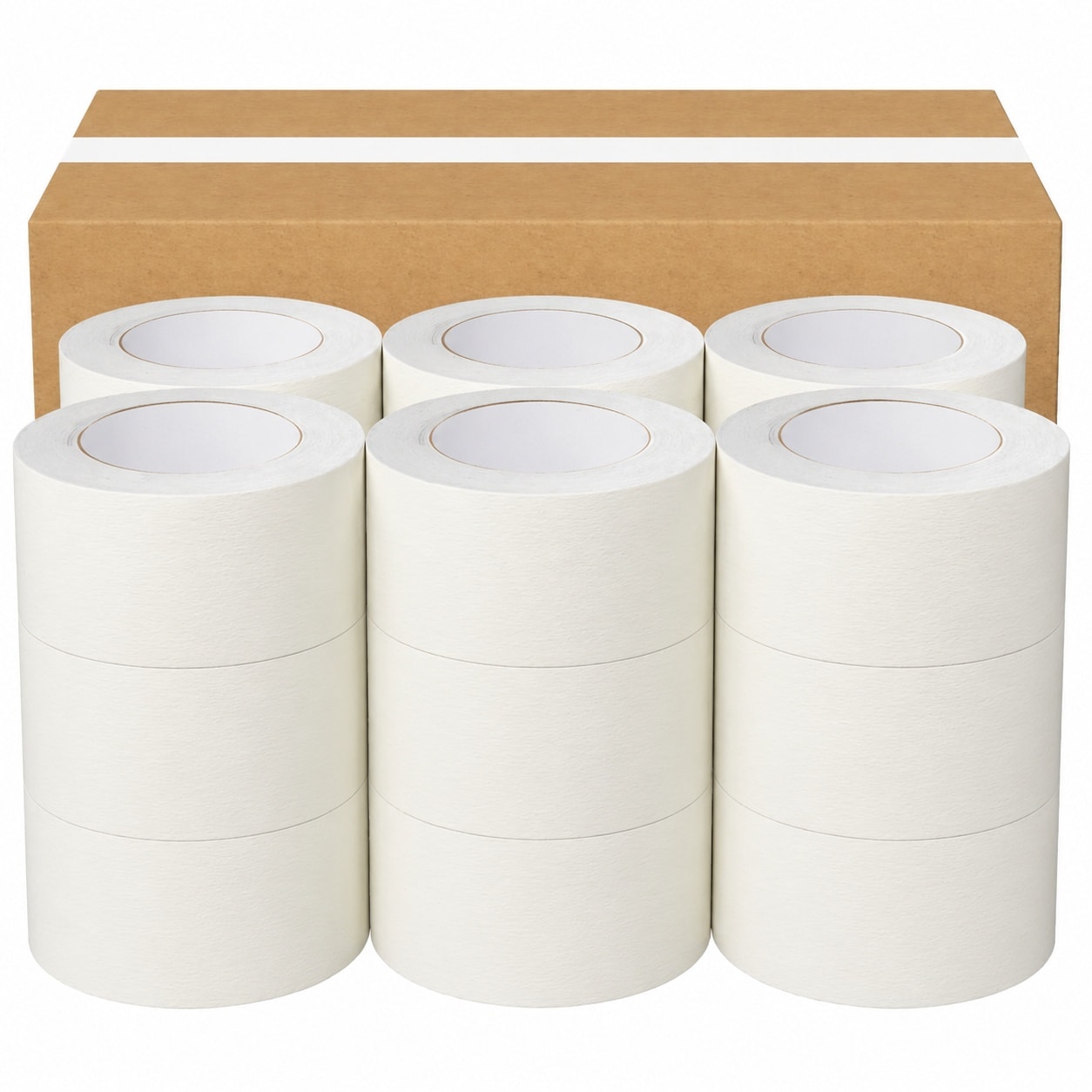 Oyezvary  Masking Tape 2 Inch Wide by 55 Yards 18 Rolls White Painters Tape for Painting Labeling Packaging and Multi Surface Adhesion Bulk Pack