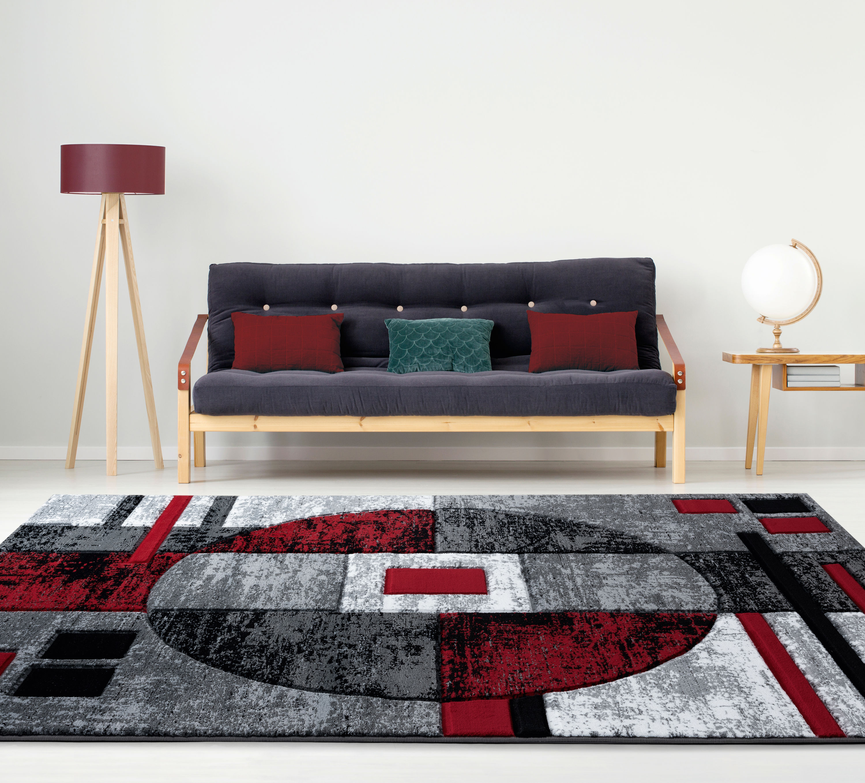 United Weavers Of America 2050 10130 69 Bristol 5 x 8 (ft) Polypropylene Red Rectangular Indoor Abstract Area rug
