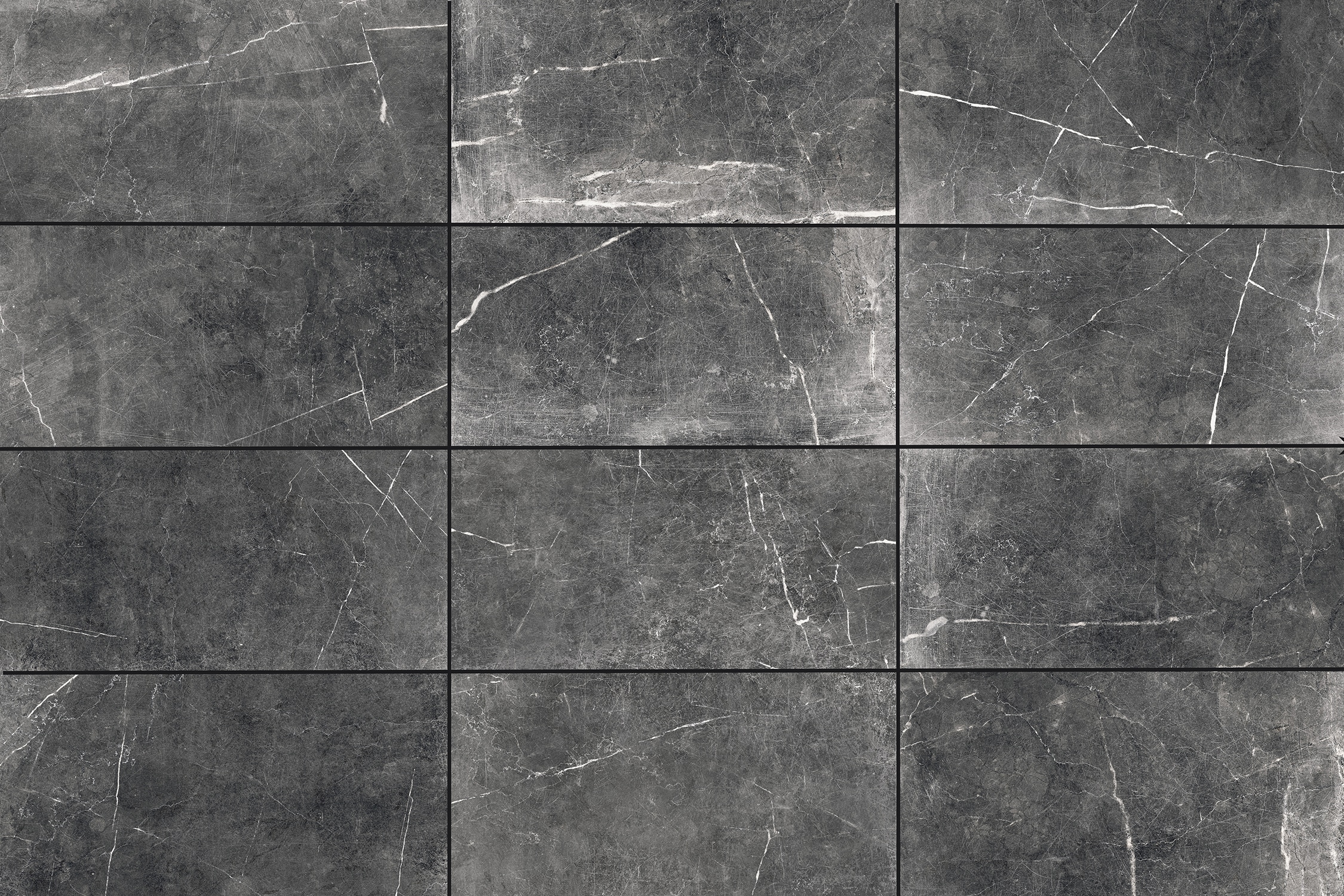 allen + roth Calacatta Black Polished 12-in x 24-in Polished