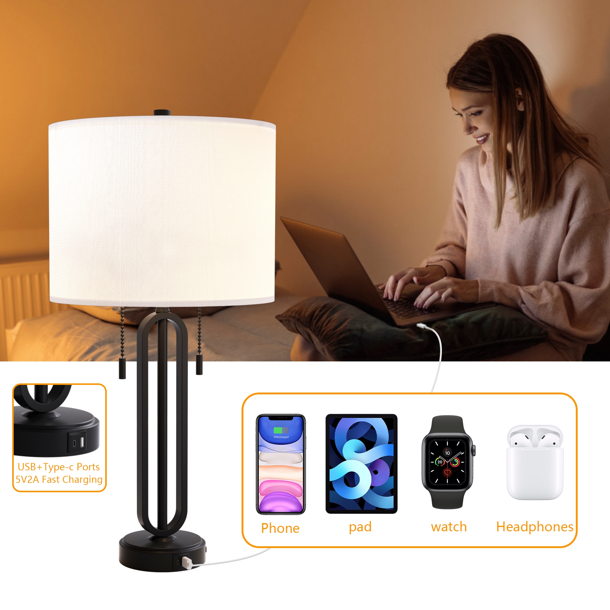 Maxax T238-BK Table-Lamps - View #6