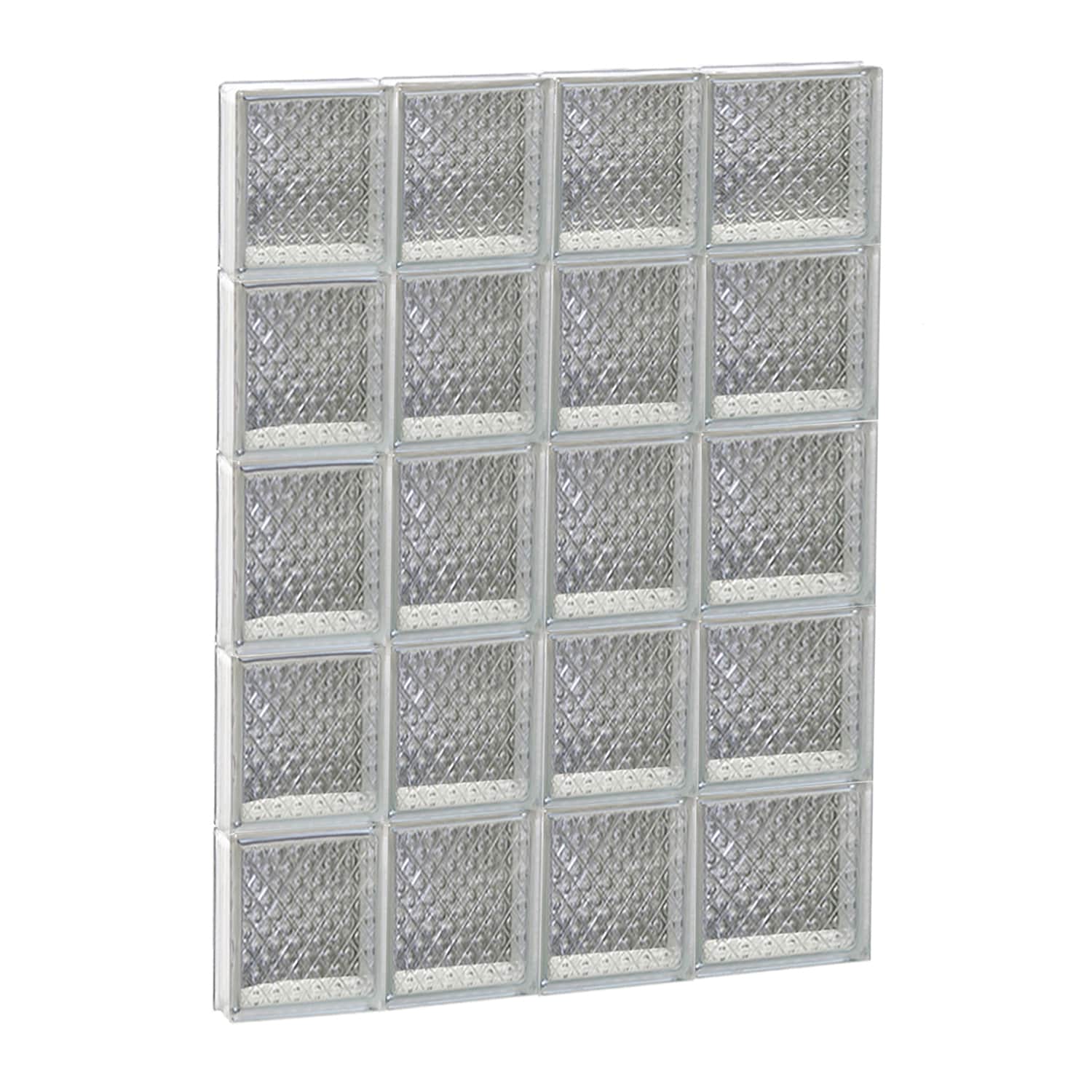 REDI2SET S2640DP Diamond Glass 25-in x 38-3/4-in Frameless Replacement Glass Block Window