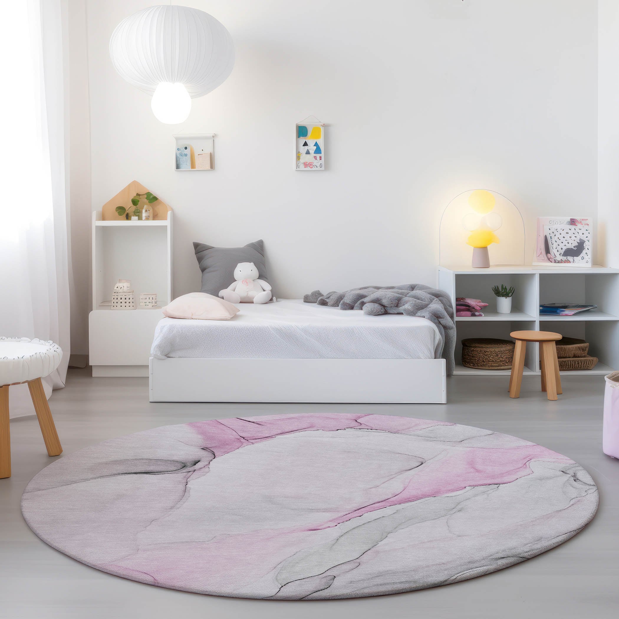 Addison Rugs ACN515PI8RO Chantille ACN515PI 8 x 8 (ft) Polyester Pink Round Indoor/Outdoor Geometric Machine washable Area rug