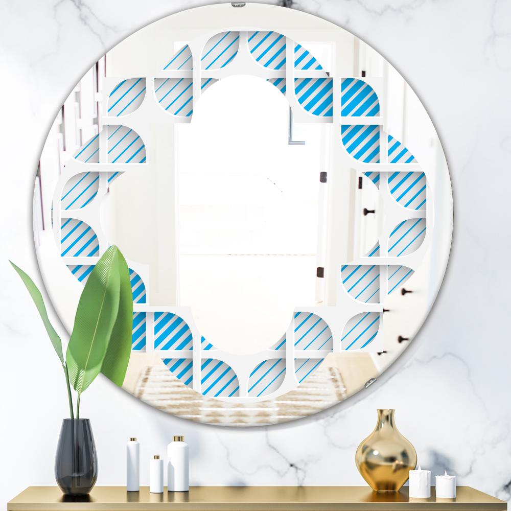 Designart Designart Mirrors 24-in W x 24-in H Round Blue Polished ...