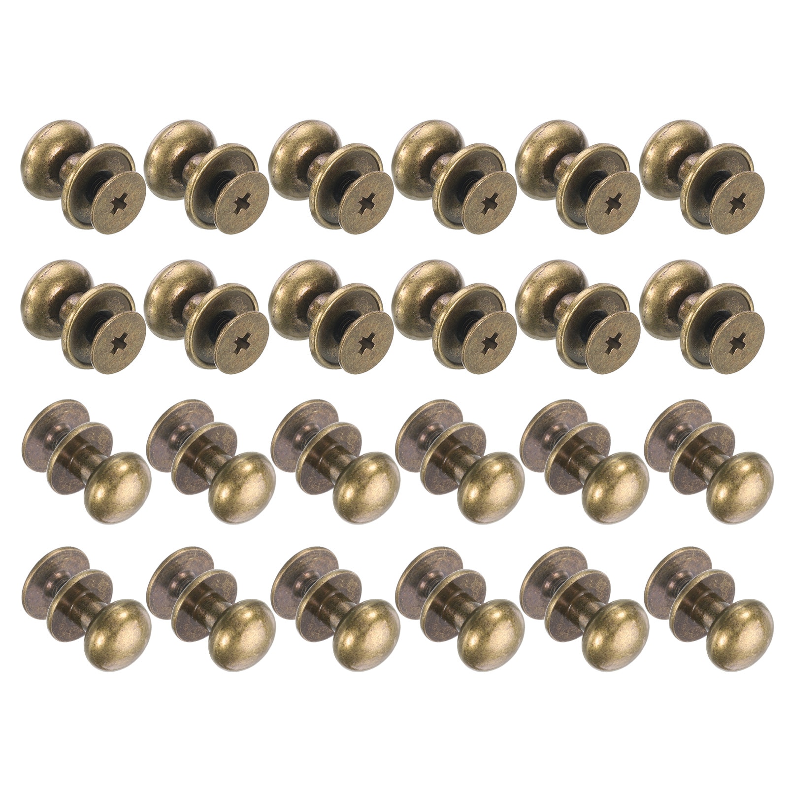 Unique Bargains 24pcs 0.38 Inch x 0.4 Inch Mini Round Knobs Small Drawer Pulls Cabinet Knobs Handles Pulls for Dresser Closet Jewelry Box Gift Cases Bronze #S25072801UX3598