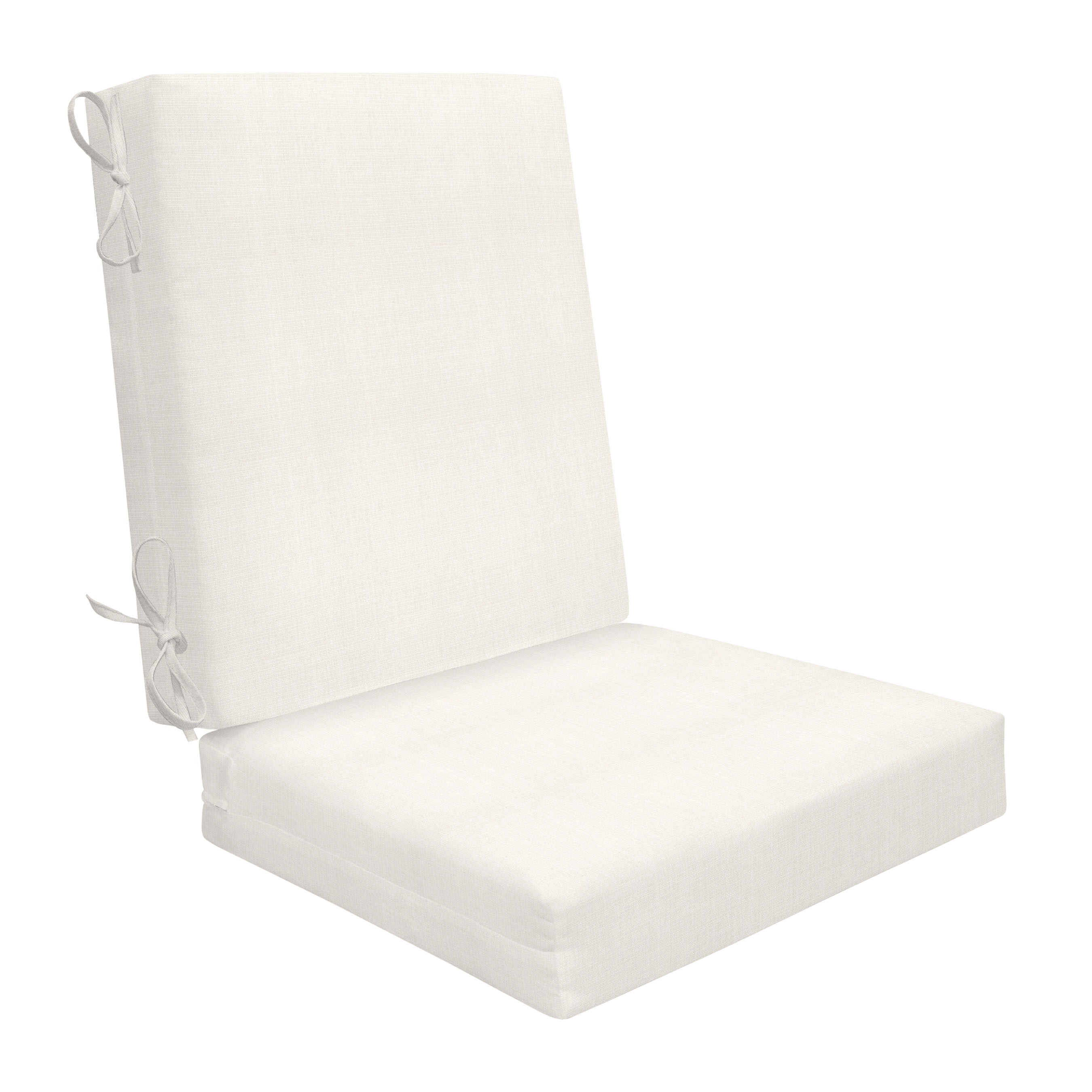 3i Products 21106S-101A170 19-in x 21-in Textured Solid Bone High back patio chair cushion