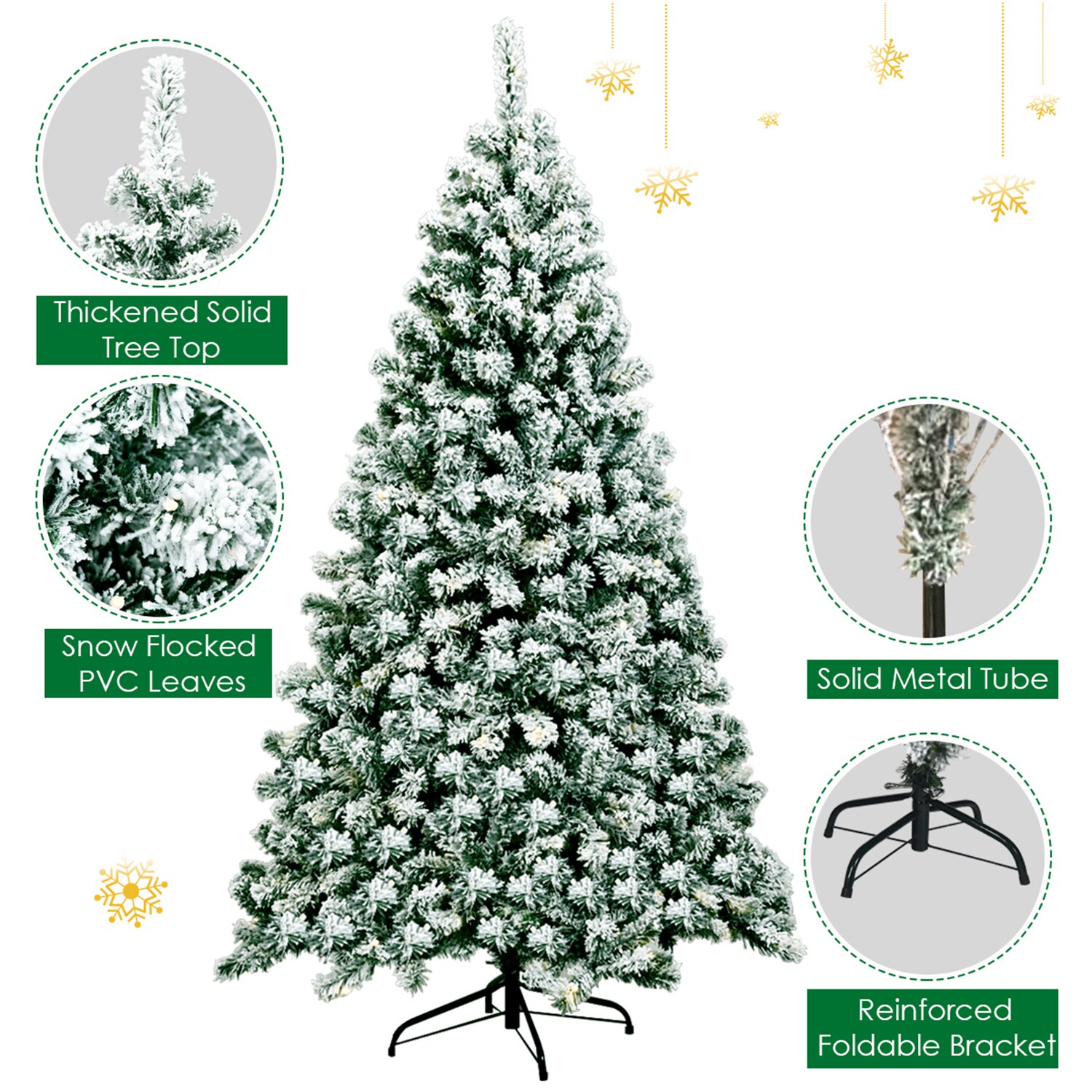 WELLFOR HYZ22869US Artificial-Christmas-Trees - View #5