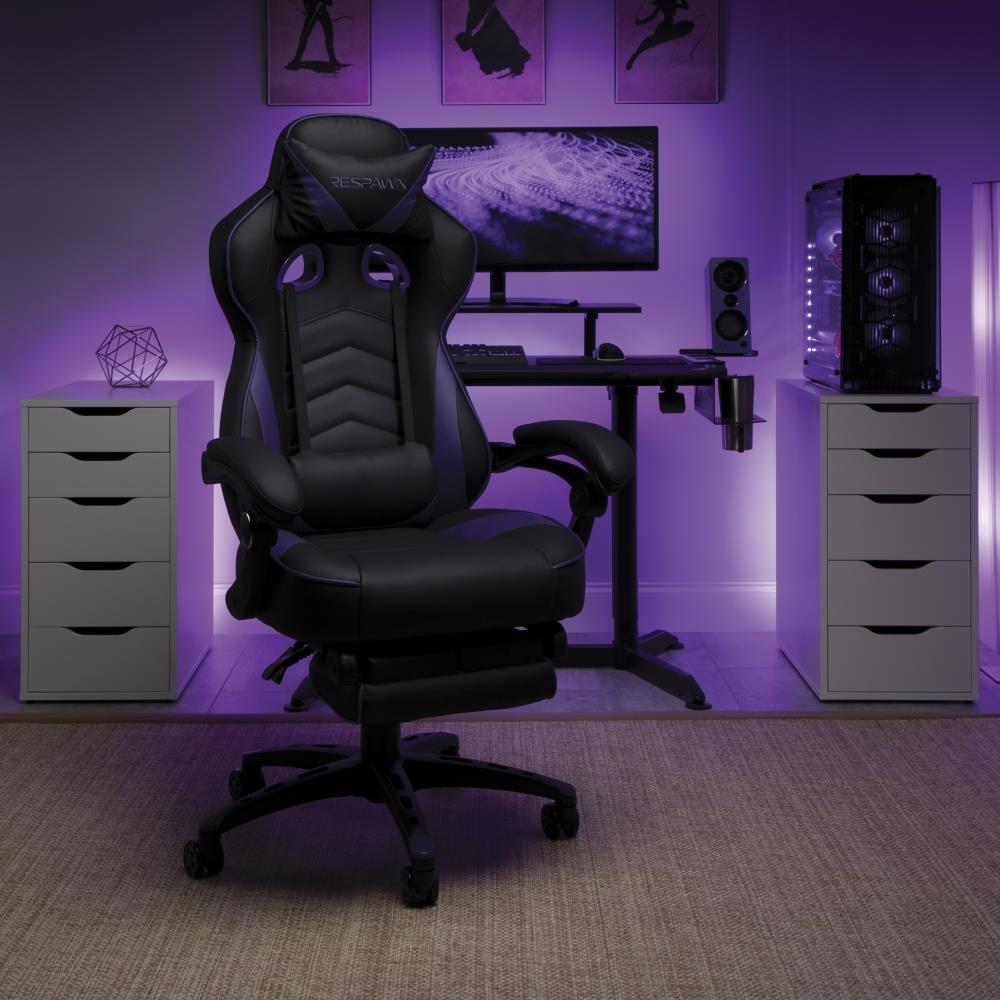 110 Racing Style Gaming Chair Reclining Ergonomic Leather Chair With Footrest, 