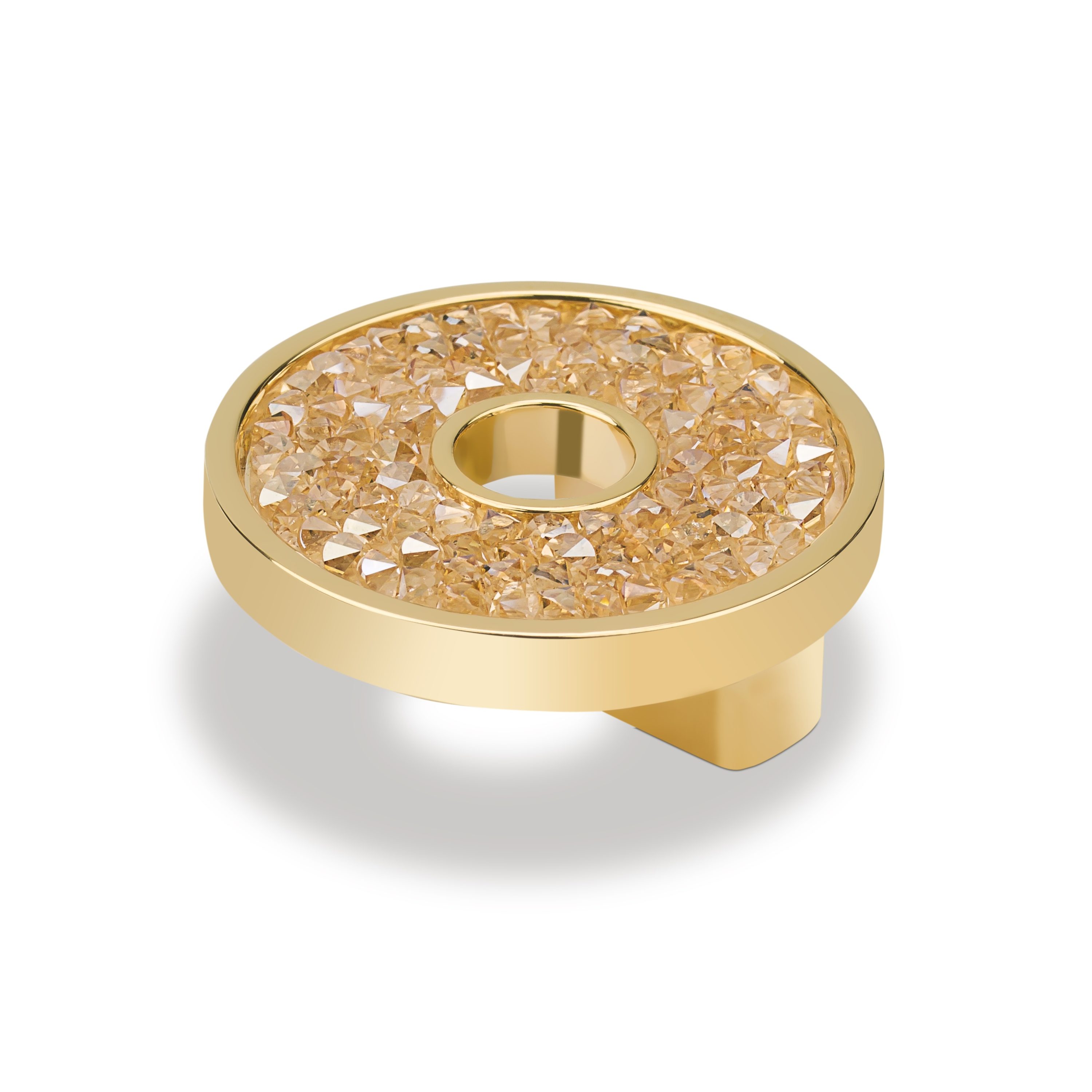 Topex Hardware P2084.33ORZSWA Swarovski Crystal 1-1/4-in Gold and Swarovski Crystal Round Contemporary Cabinet Knob