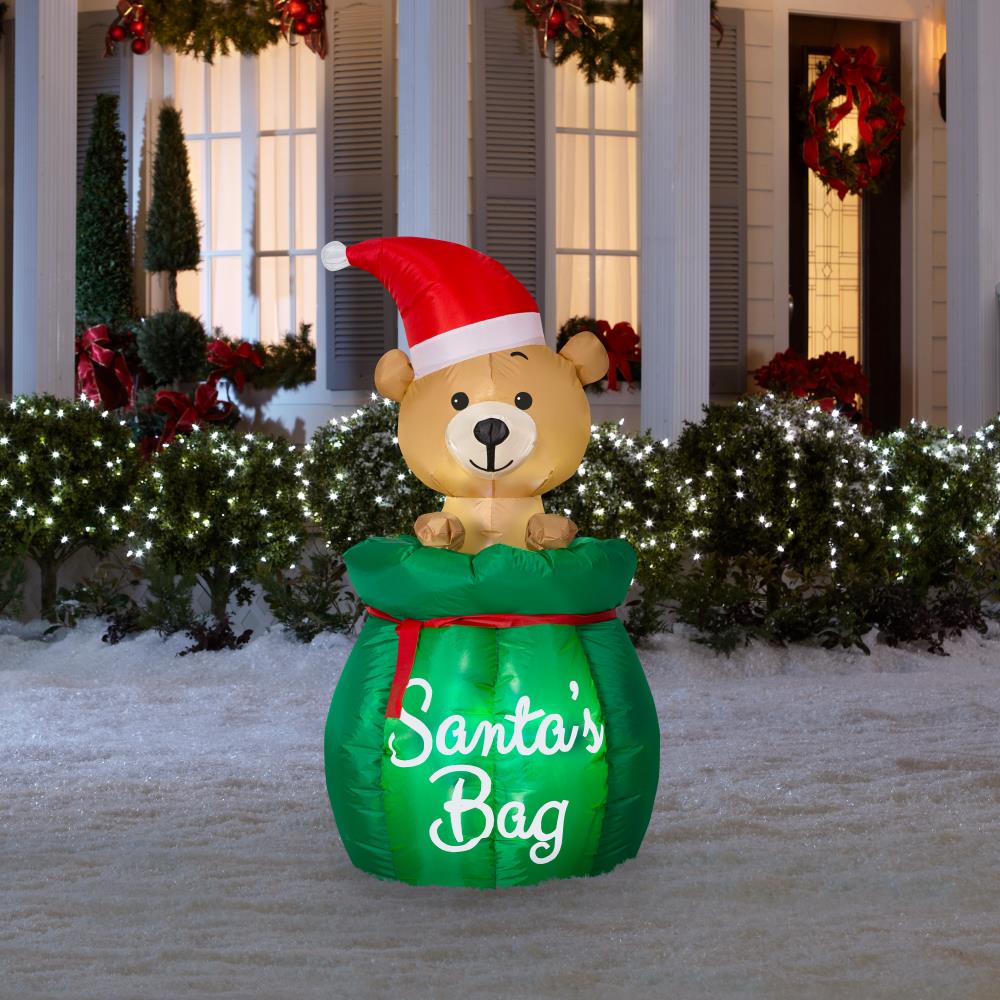 Holiday Living 4.49-ft Animatronic Lighted Santa Christmas Inflatable ...