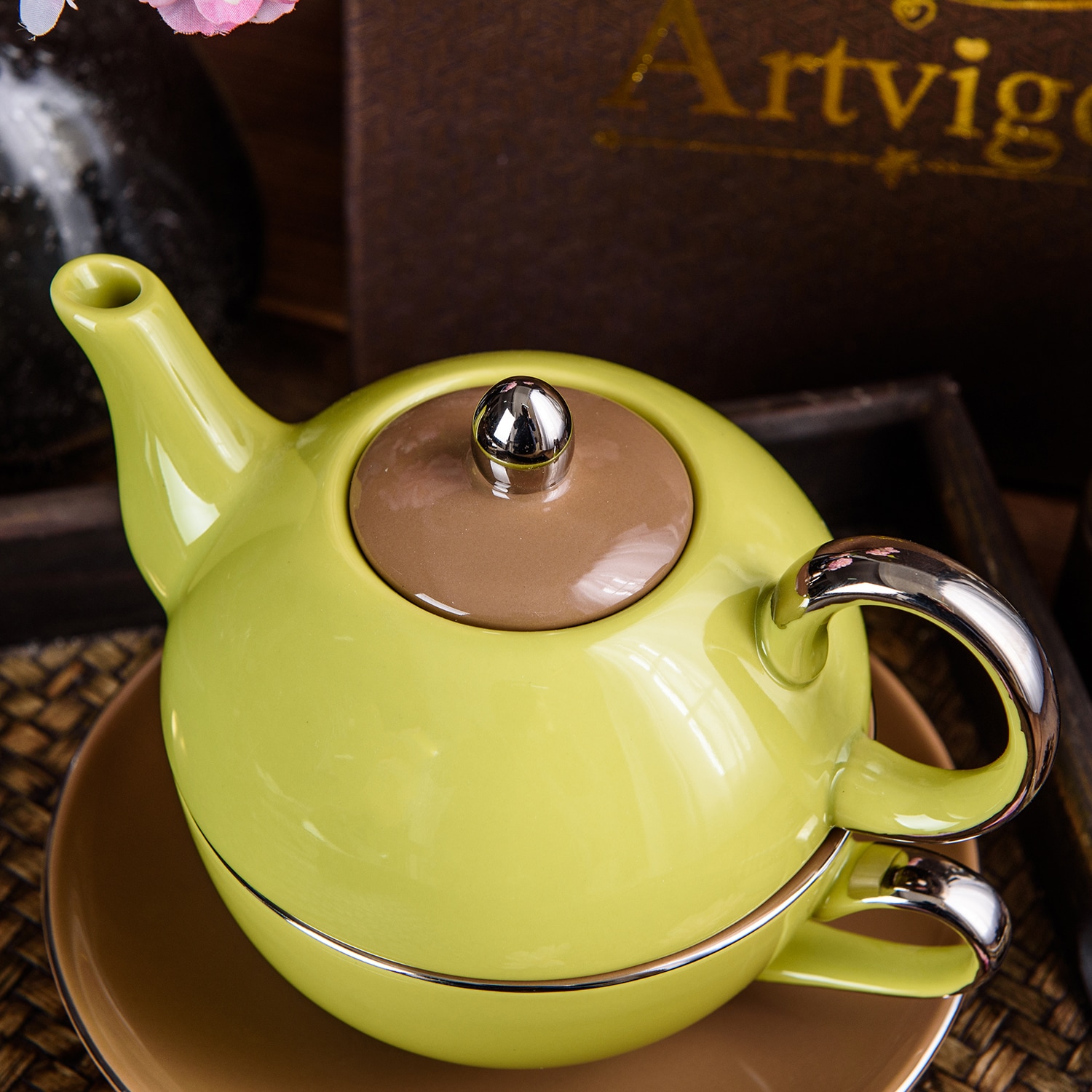 Ceramic Teapot Warmer, Teapot Warmer with Cork Cushion, Perfect