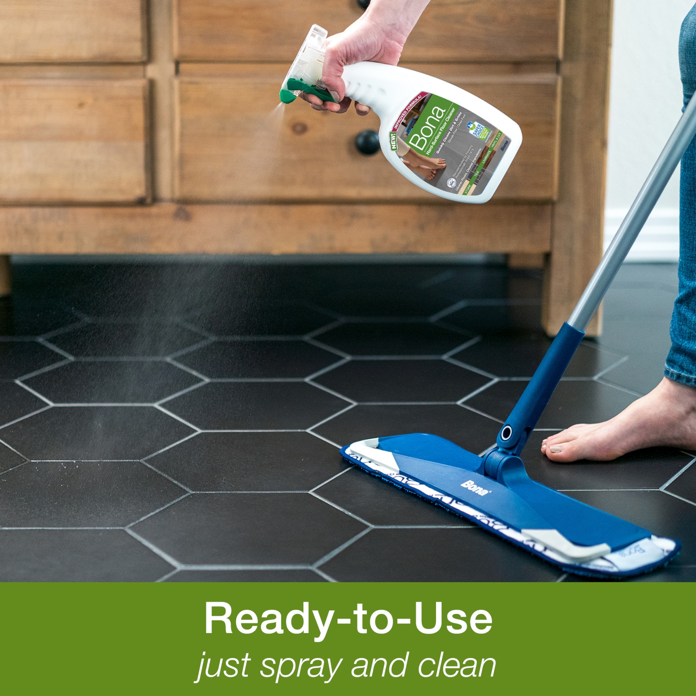 Hard Surface Liquid Floor Cleaner Solution Mist & Mop Ready-To-Use for  Marble, Stone, Granite, Tile, Vinyl, Laminate, Linoleum - Multi-use - Safe
