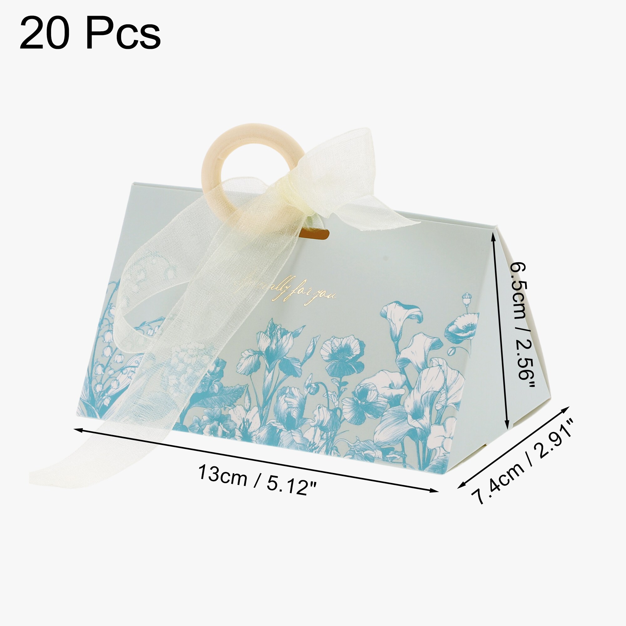 Unique Bargains 20pcs Gift Boxes Candy Gift Boxes with Ribbons and Wood ...