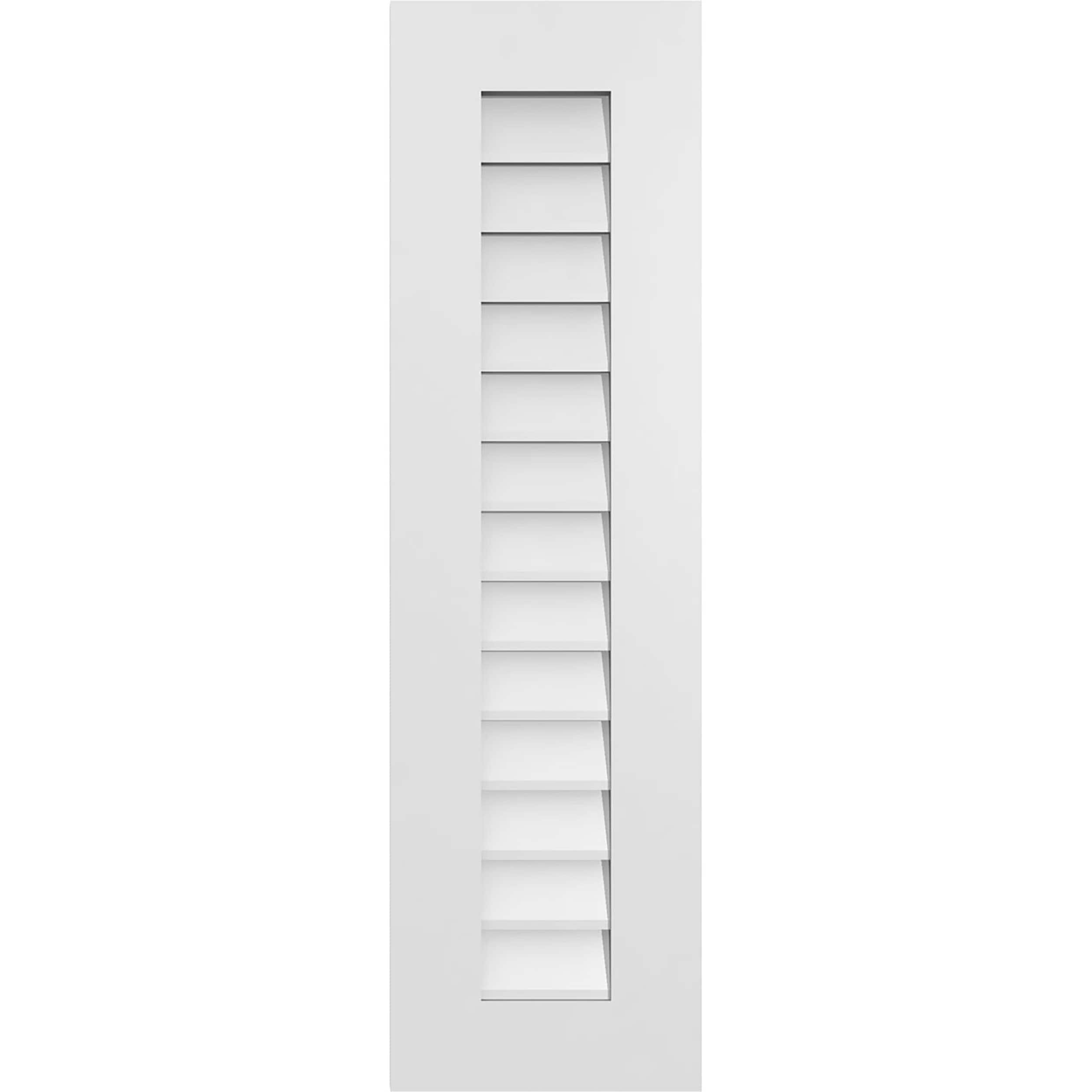 Ekena Millwork GVPVE12X4201SN 12-Inches x 42-Inches Off-white Rectangle PVC Gable Louver Vent