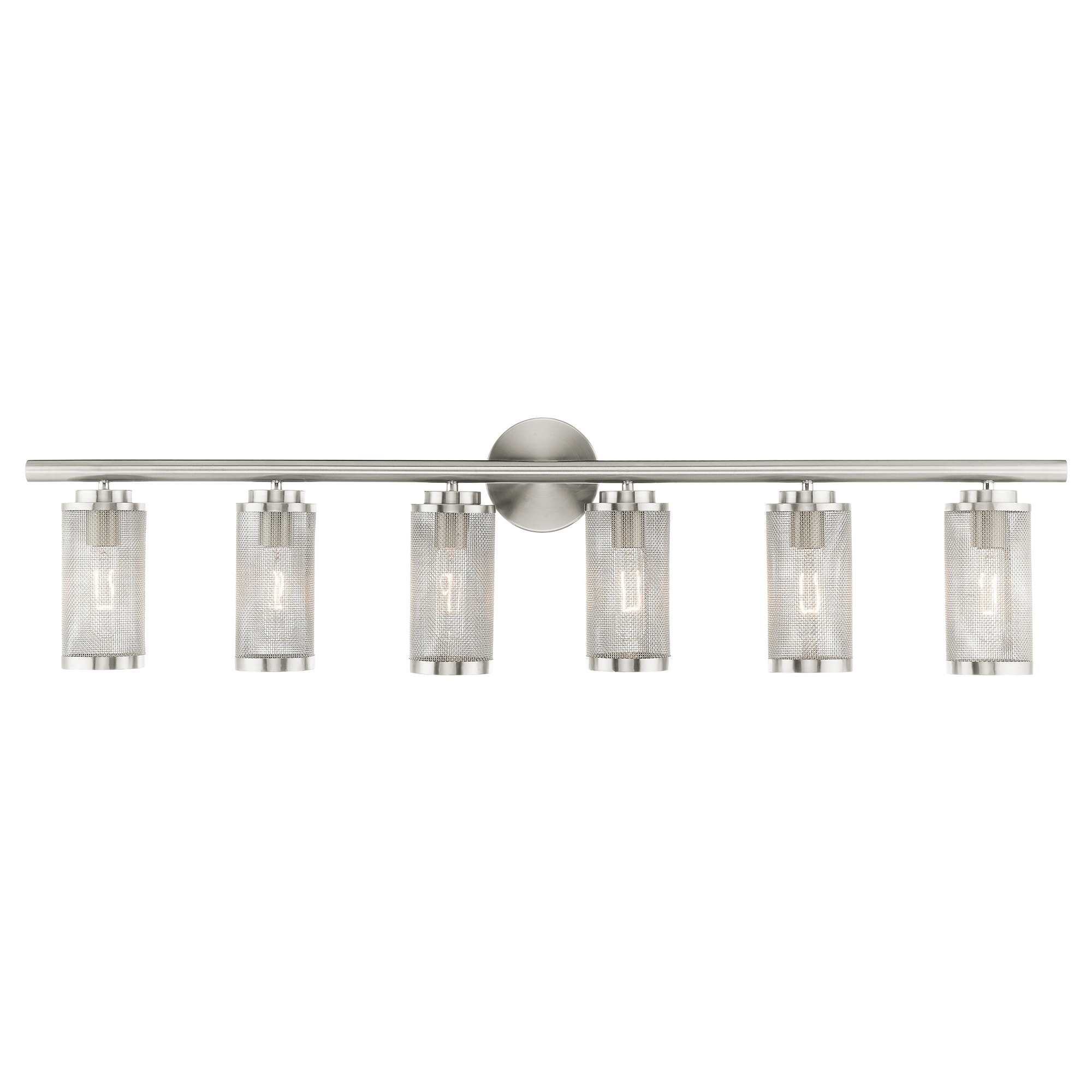 Livex Lighting 14126-91 Industro 44.5-in 6 -Light Brushed Nickel Modern/contemporary Vanity light