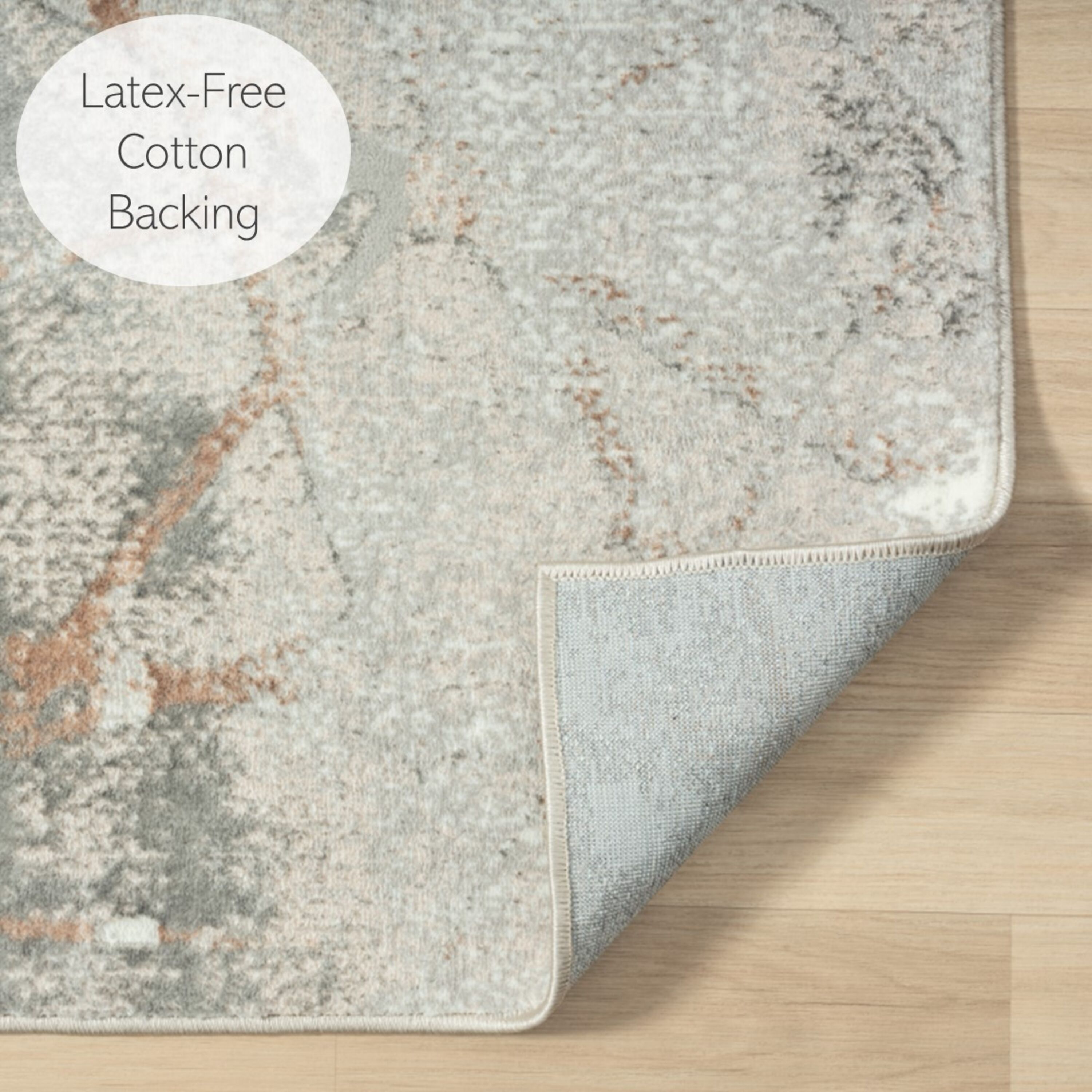 Anna Rae Beige and Gray Abstract Polyester Area Rug, 7'5" x 9'5"