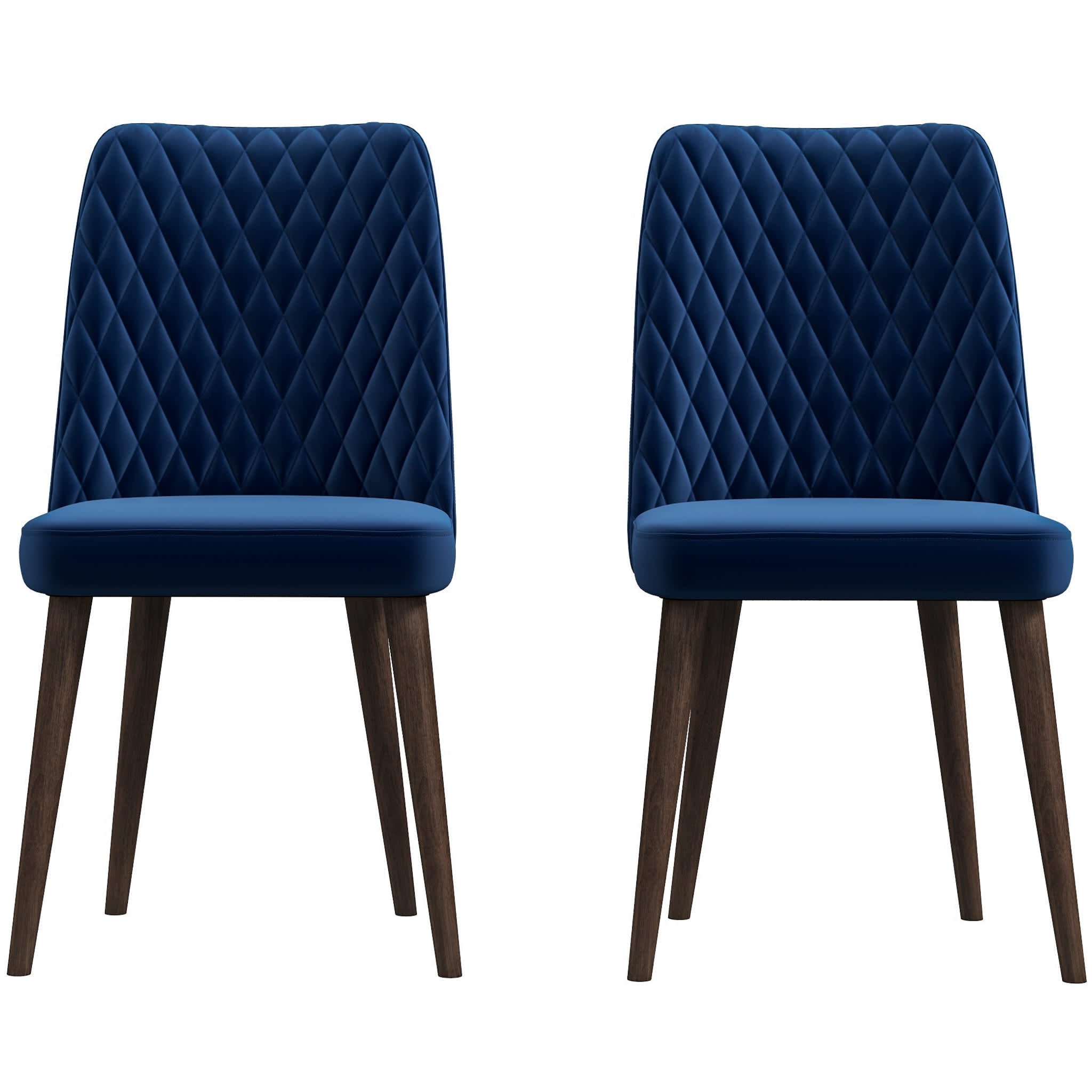 Vynxaria LEXY0790-DJKC-CY132 Blue Velvet Dining Chairs  Set of 2 20x18x36 Inches